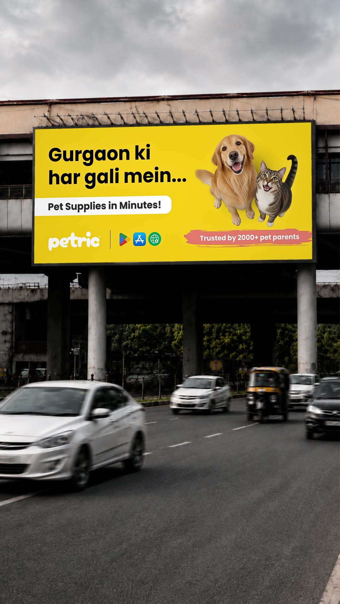 Petric Facebook ad: Every pet supply - delivered in minutes