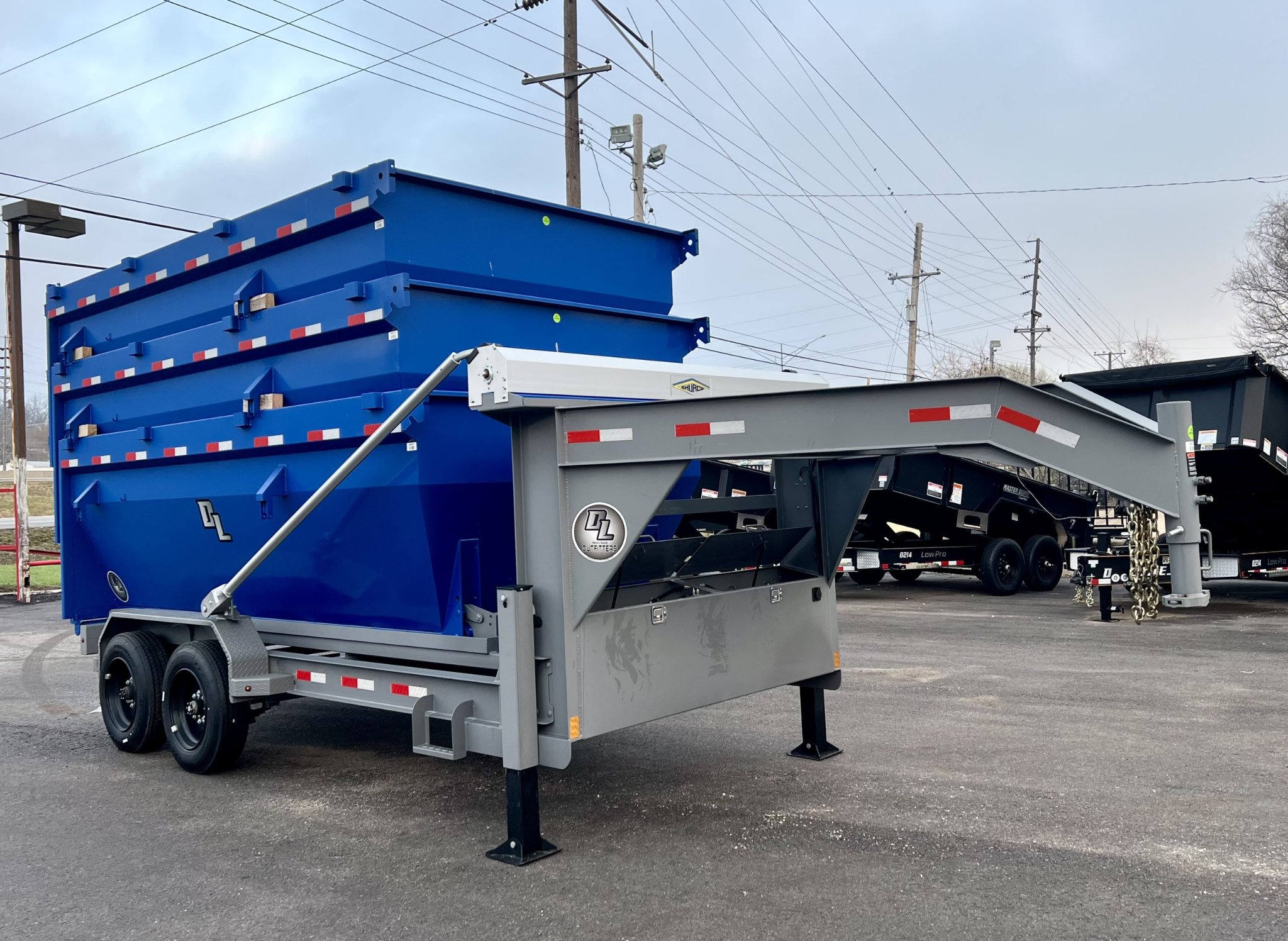 Dlo KC Facebook ad: 2026 DL Outfitters 16ft Roll Off System w/ 3 14ft Bins
