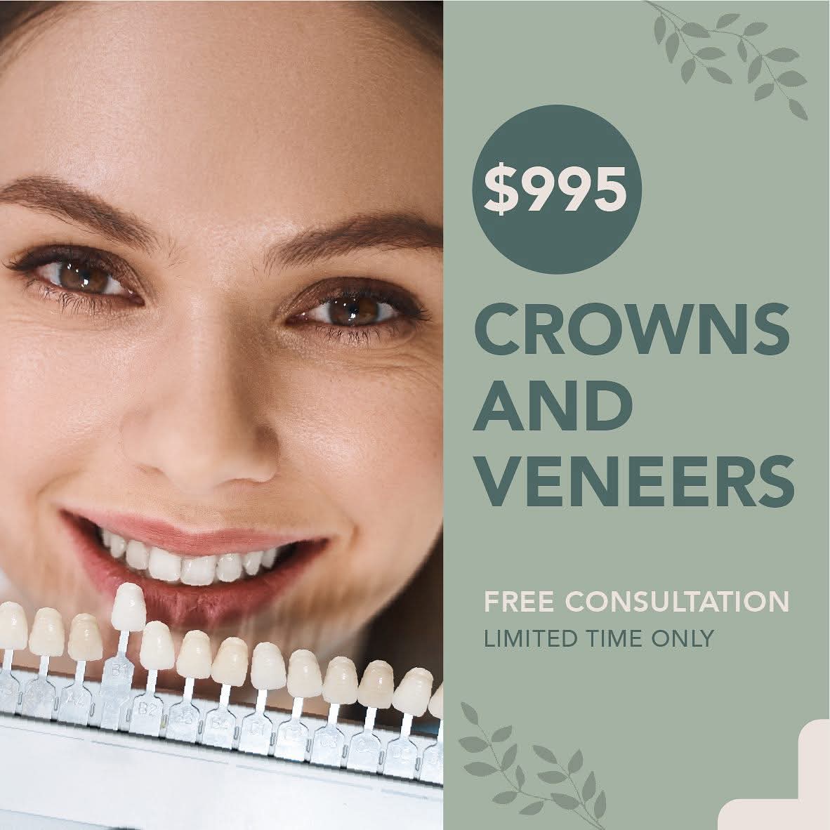 Sage Dentistry and Cosmetics Facebook ad: $995 Dental Crowns