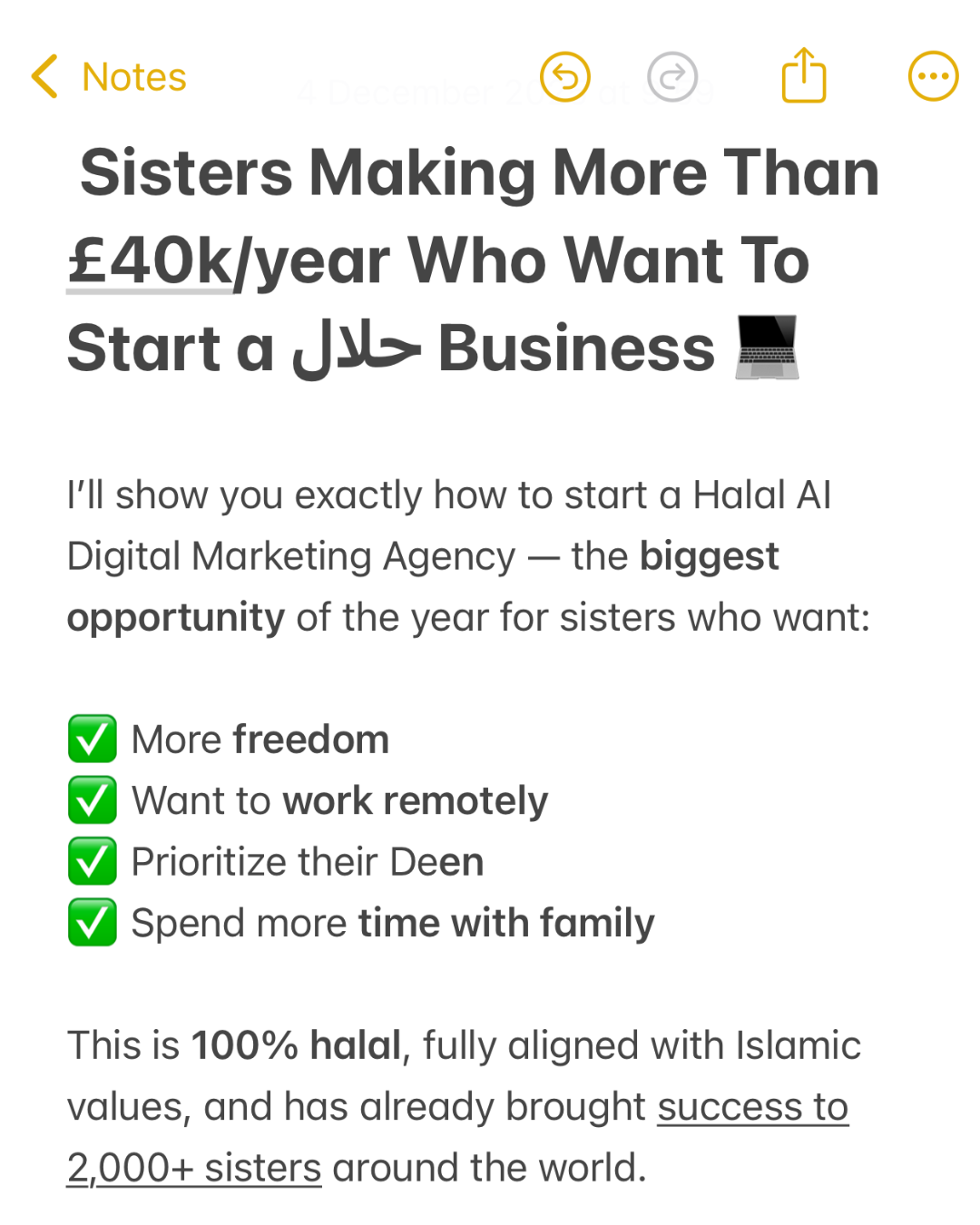 Seara Consulting Facebook ad: How To Build a 6-Figure Halal Business