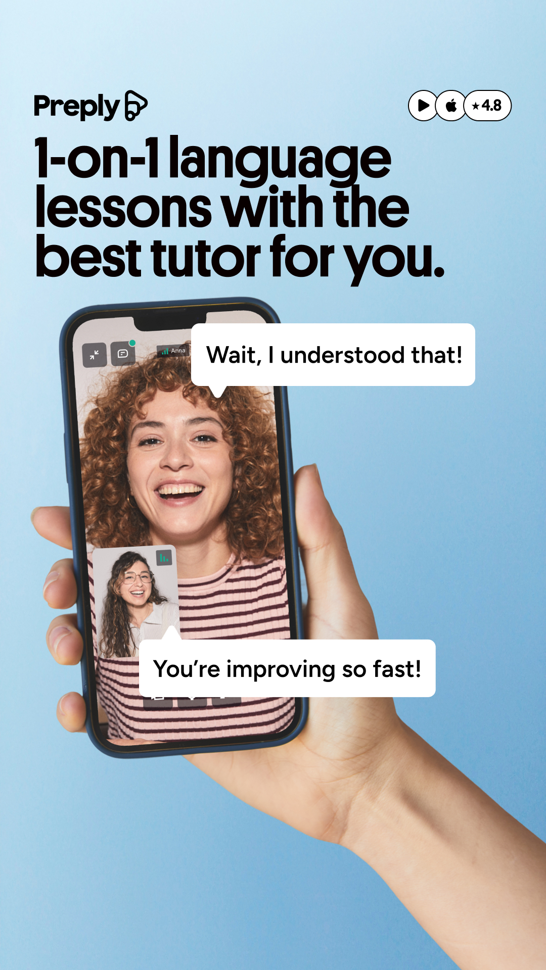 Preply Facebook ad
