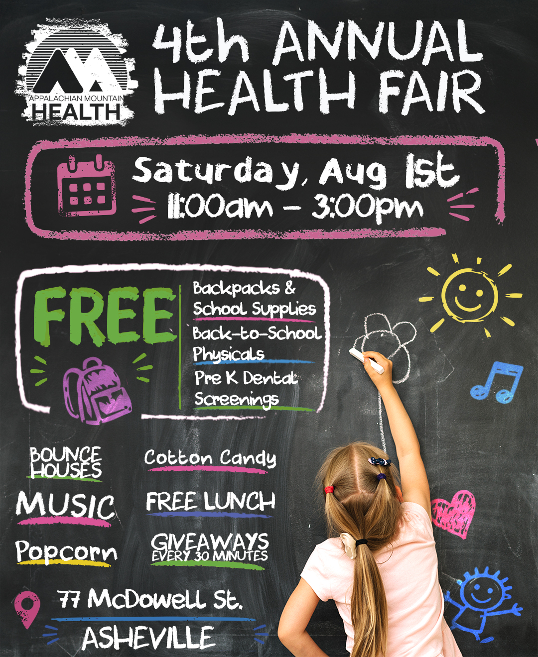 Appalachian Mountain Health Facebook ad: 4th Annual Appalachian Mountain Health Fair