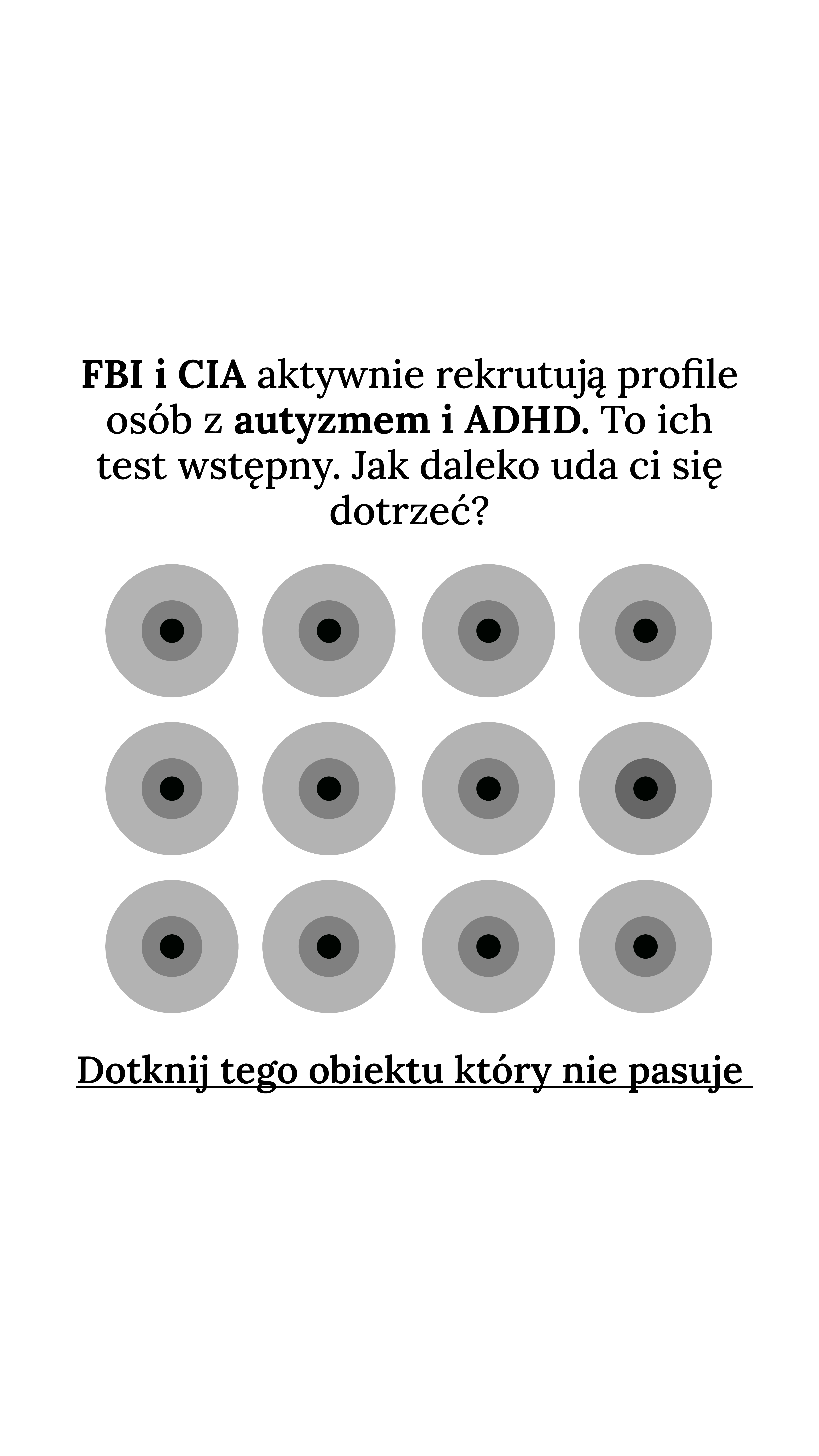 International IQ test Facebook ad
