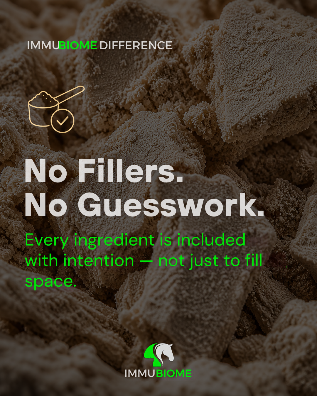 ImmuBiome Facebook ad: No fillers. No guesswork.