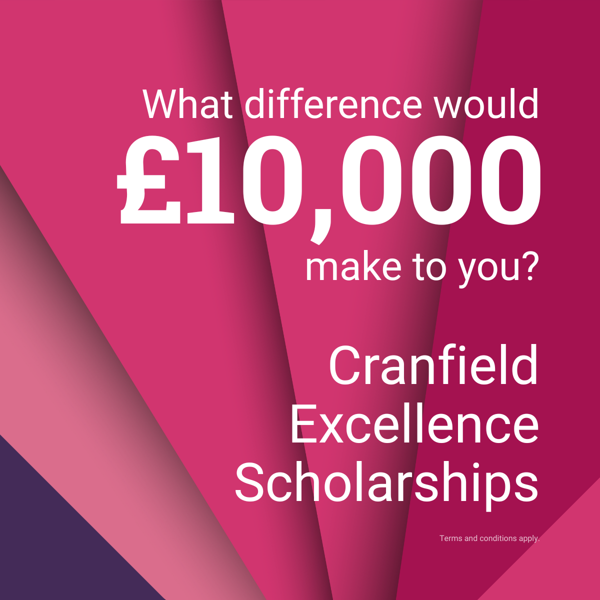 Cranfield School of Management Facebook ad: Master's study within your reach.