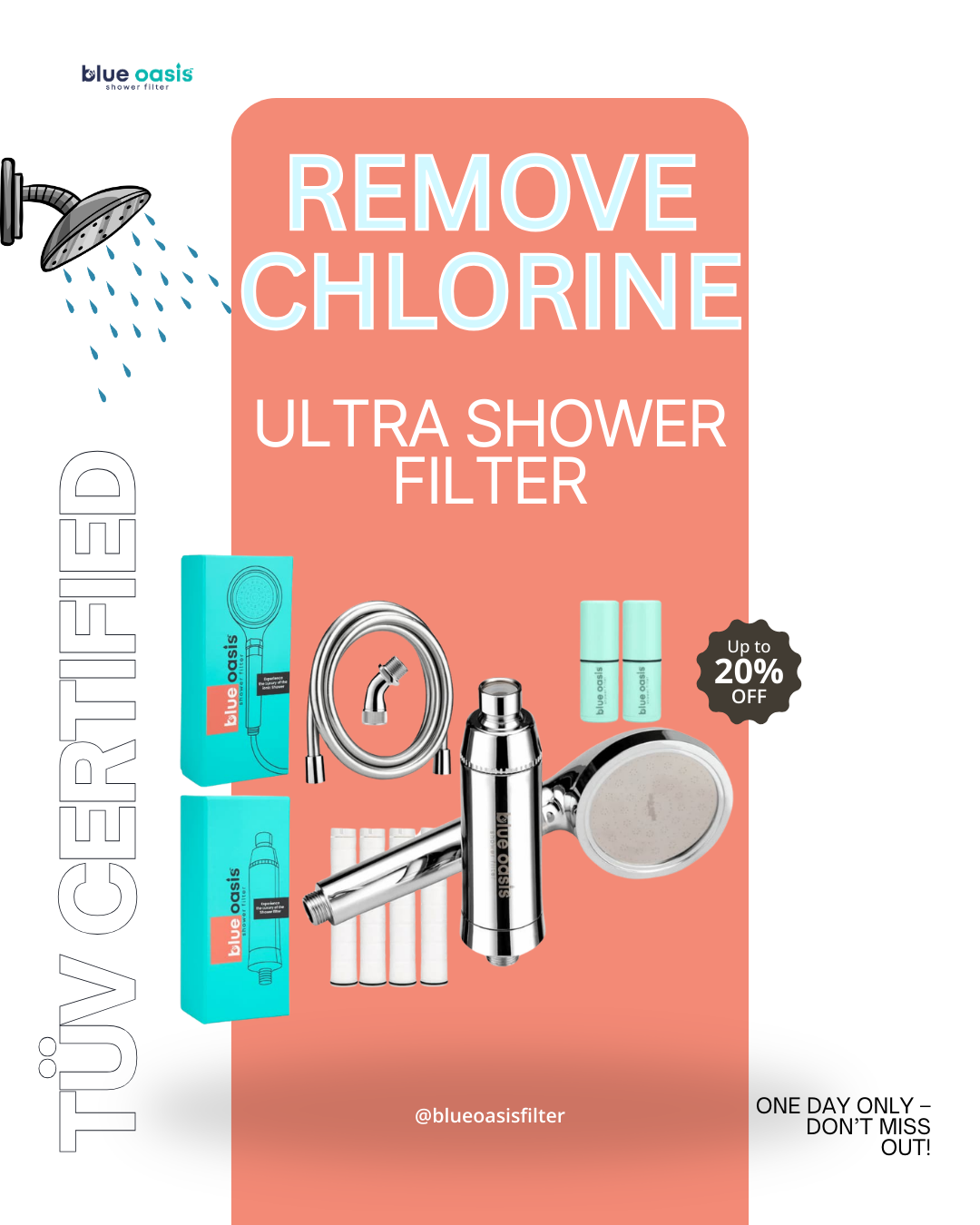 Blue Oasis Shower Filter Facebook ad