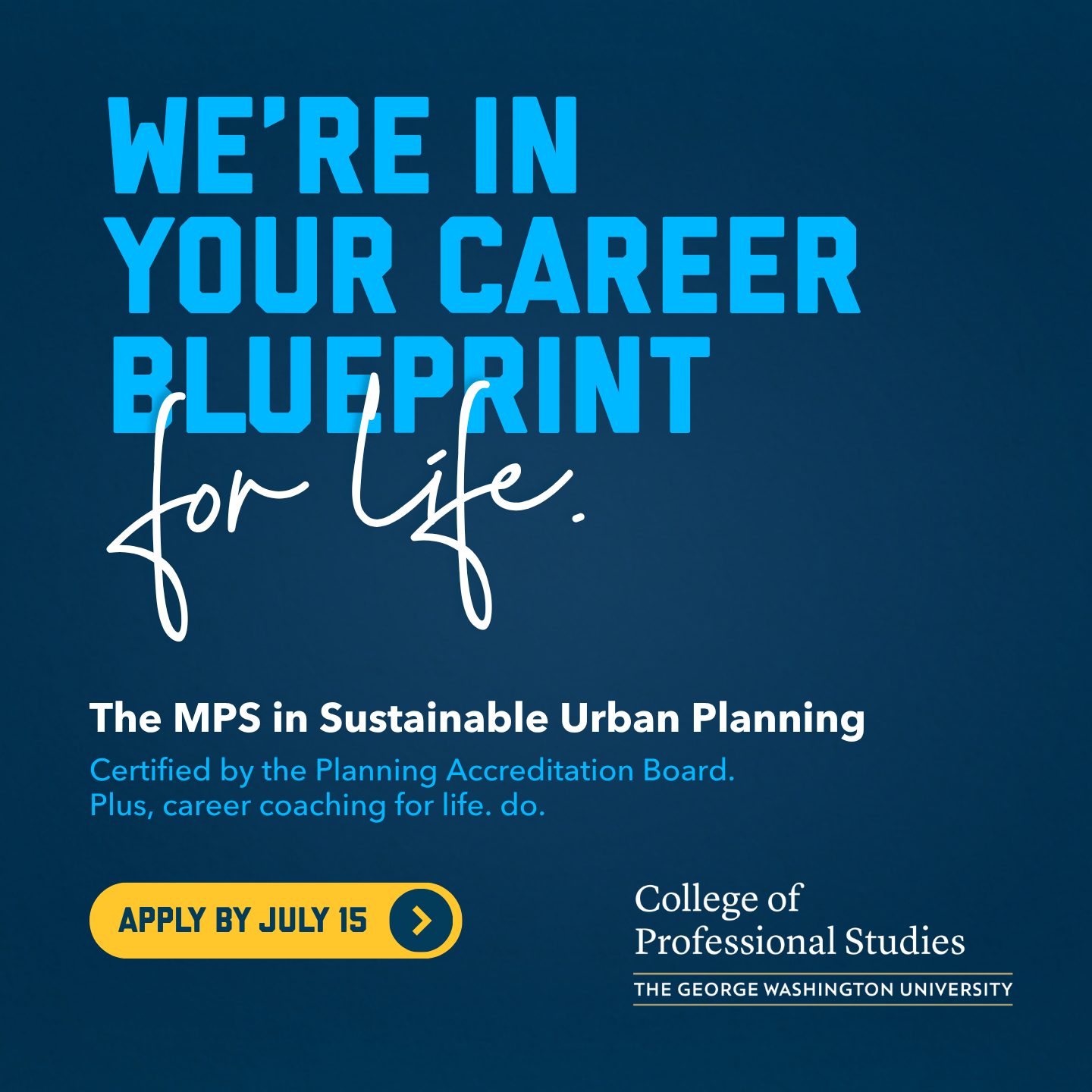 The George Washington University - College of Professional Studies Facebook ad