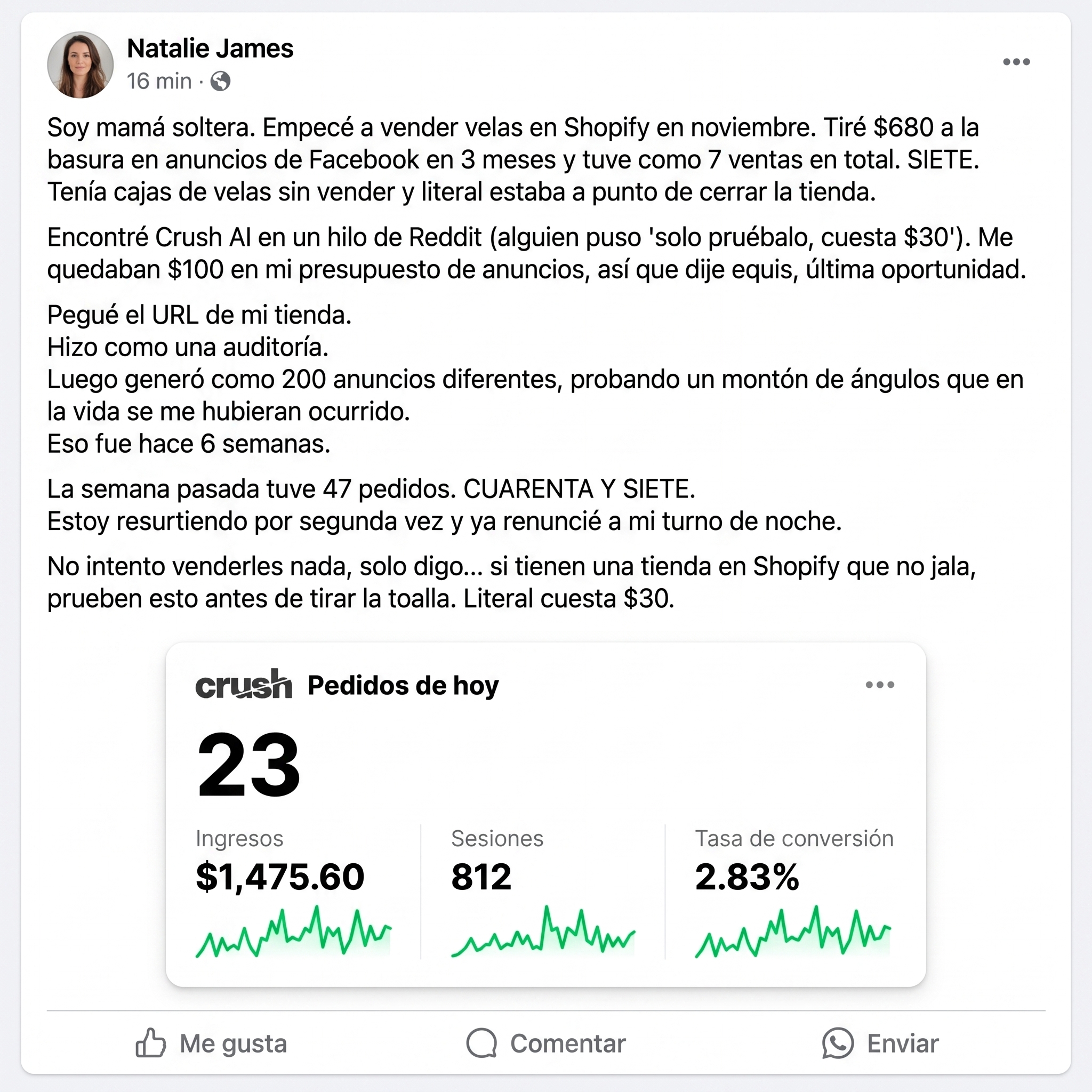 trycrush.ai Facebook ad