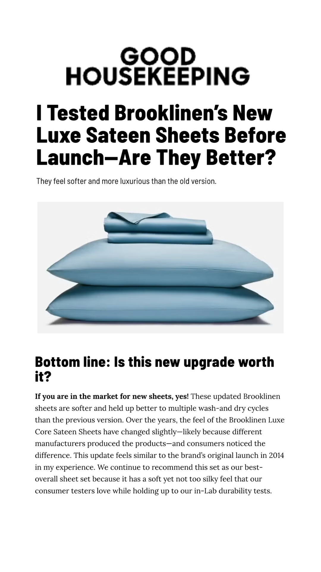 Brooklinen Facebook ad