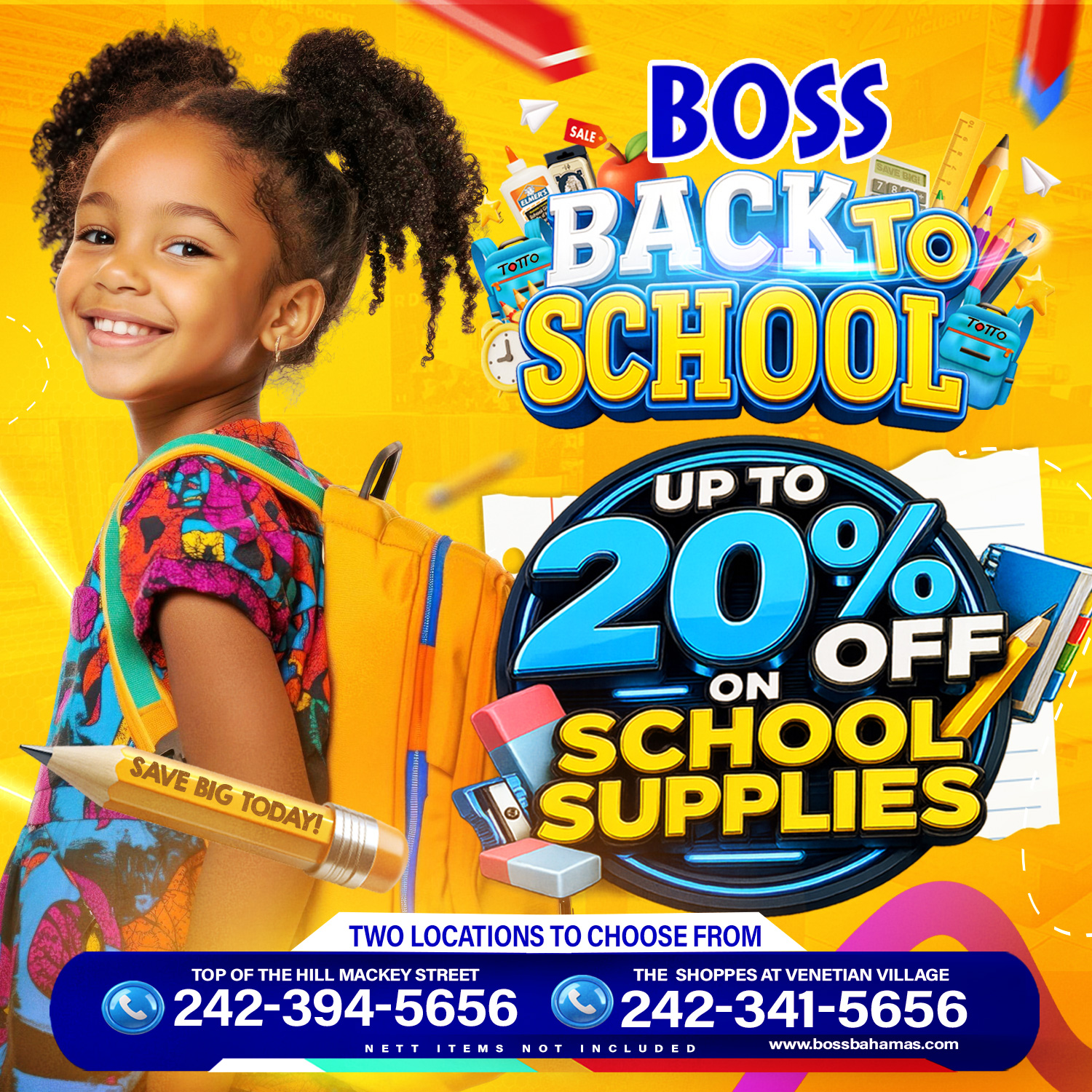 BOSS Facebook ad: SAVE UP TO 20% on Back-to-School Essentials at…