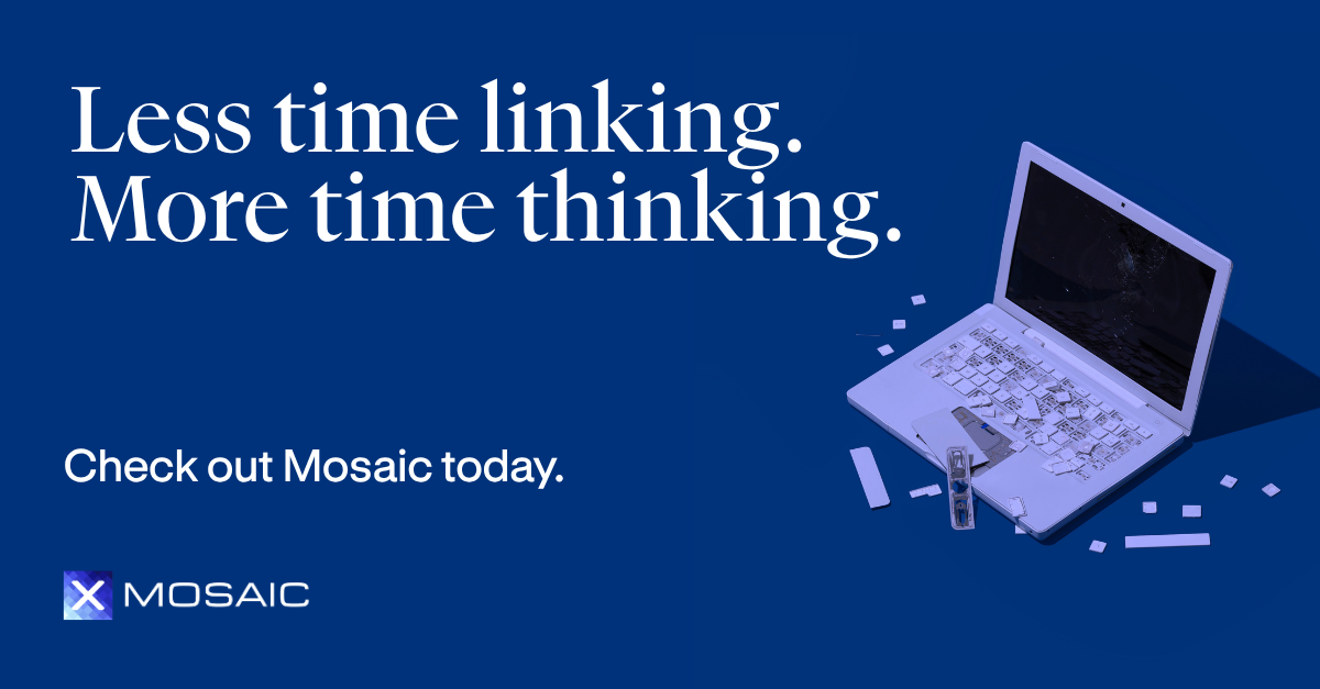 Overheard on Wall Street Facebook ad: Start modeling faster with Mosaic today