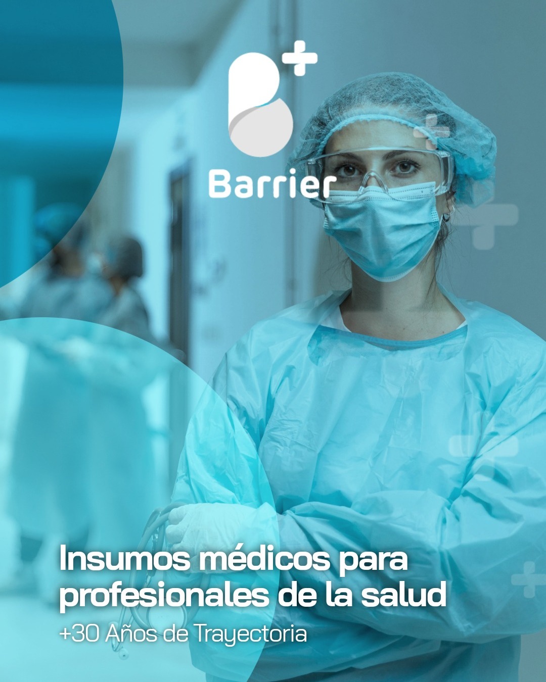 Barrier Insumos Médicos Facebook ad: En el sector de la salud, la gestión…