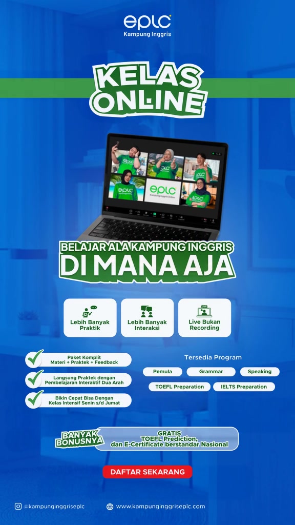 Kampung Inggris EPLC Facebook ad: Mulai dari 40rb/pertemuan aja