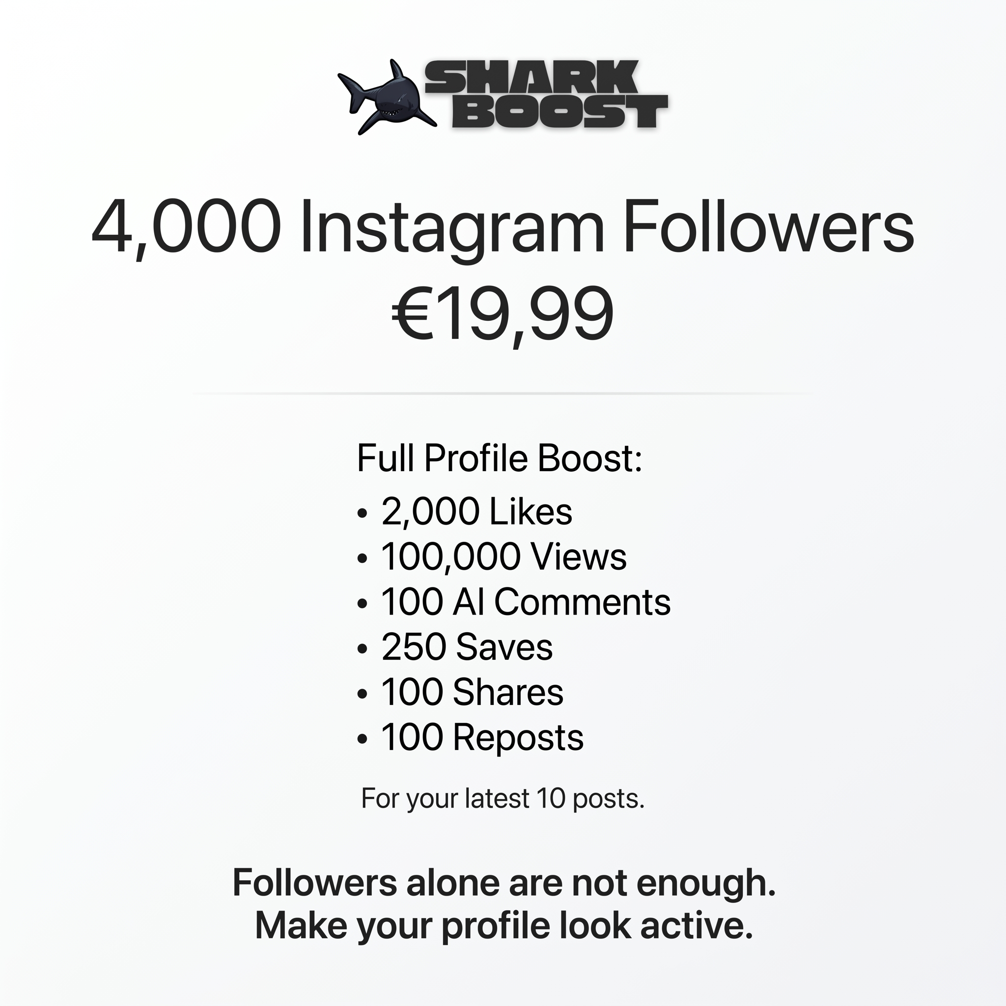 Sharkboost Facebook ad: SharkBoost - Boost Your Social Media Presence