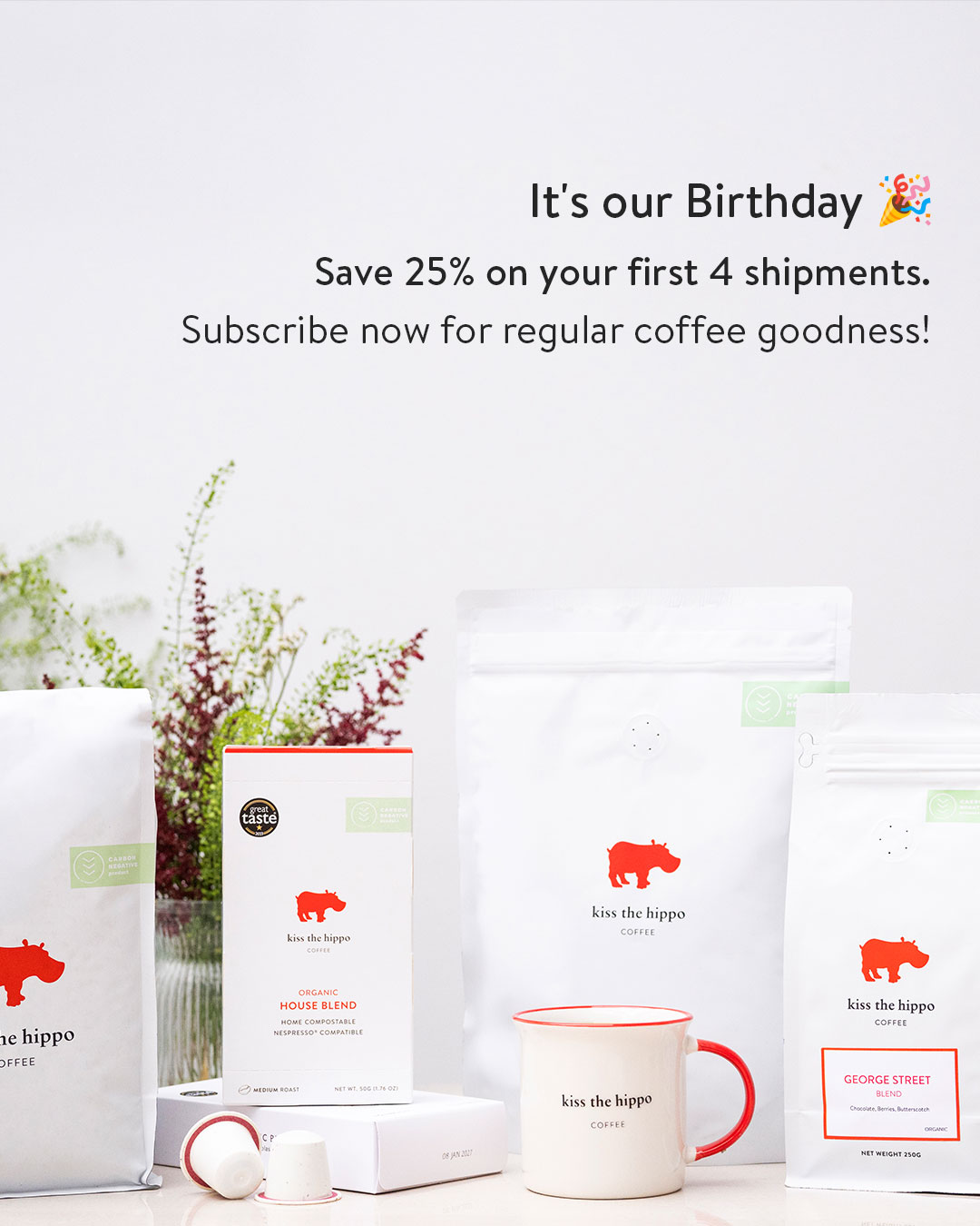 Kiss the Hippo Coffee Facebook ad