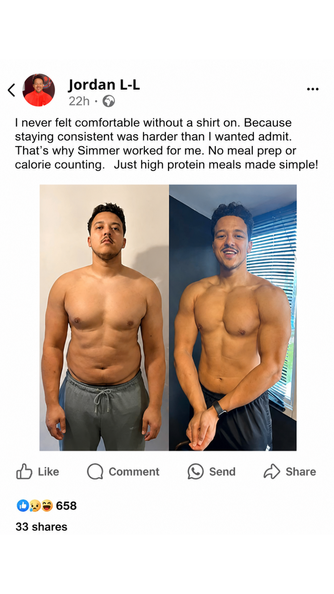 Simmer Facebook ad
