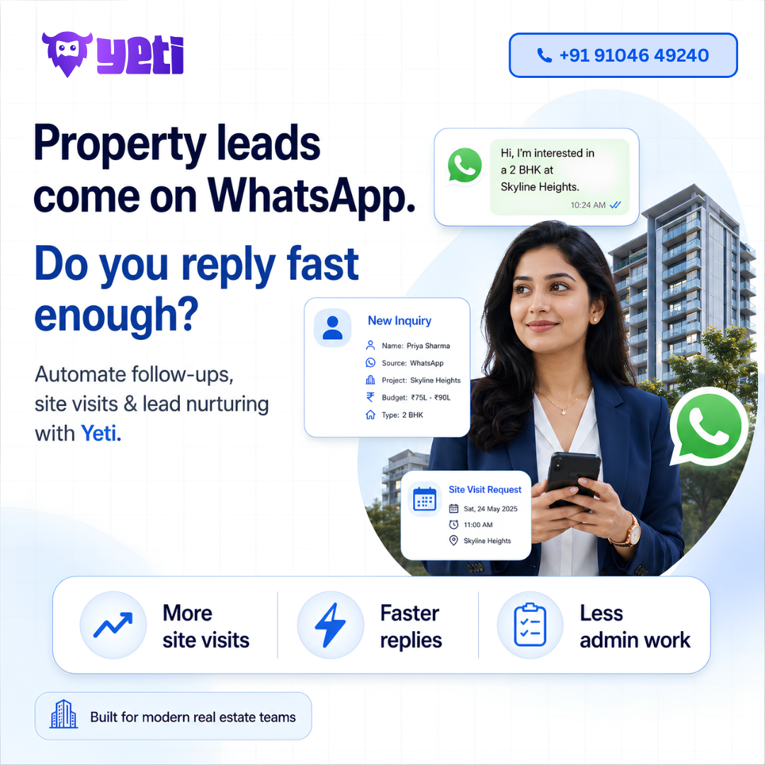 Yeti - Social Media Automation Tool Facebook ad: Har roz 100+ WhatsApp pe manually reply karna.