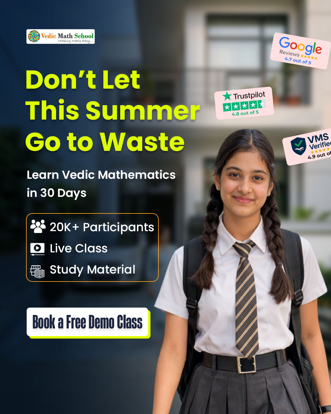 Vedic Math School Facebook ad from May 17, 2026
