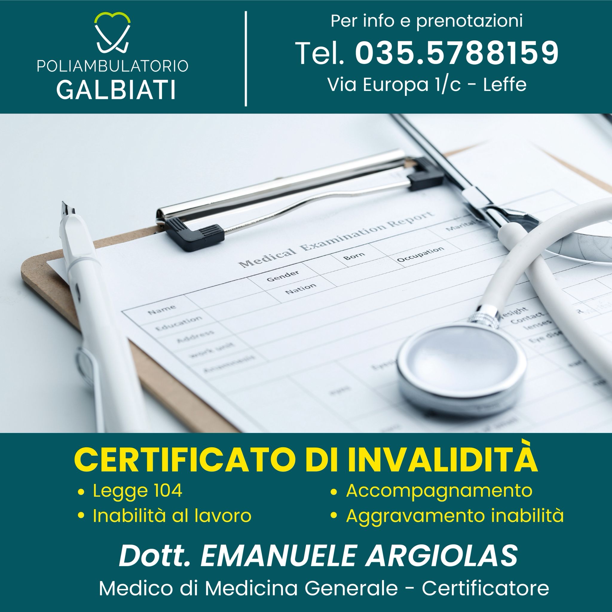 Poliambulatorio Galbiati Facebook ad