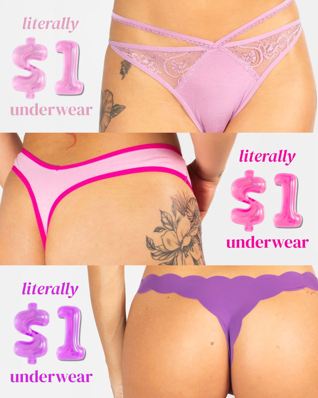 Knotty Facebook ad: $1 Undies Sale