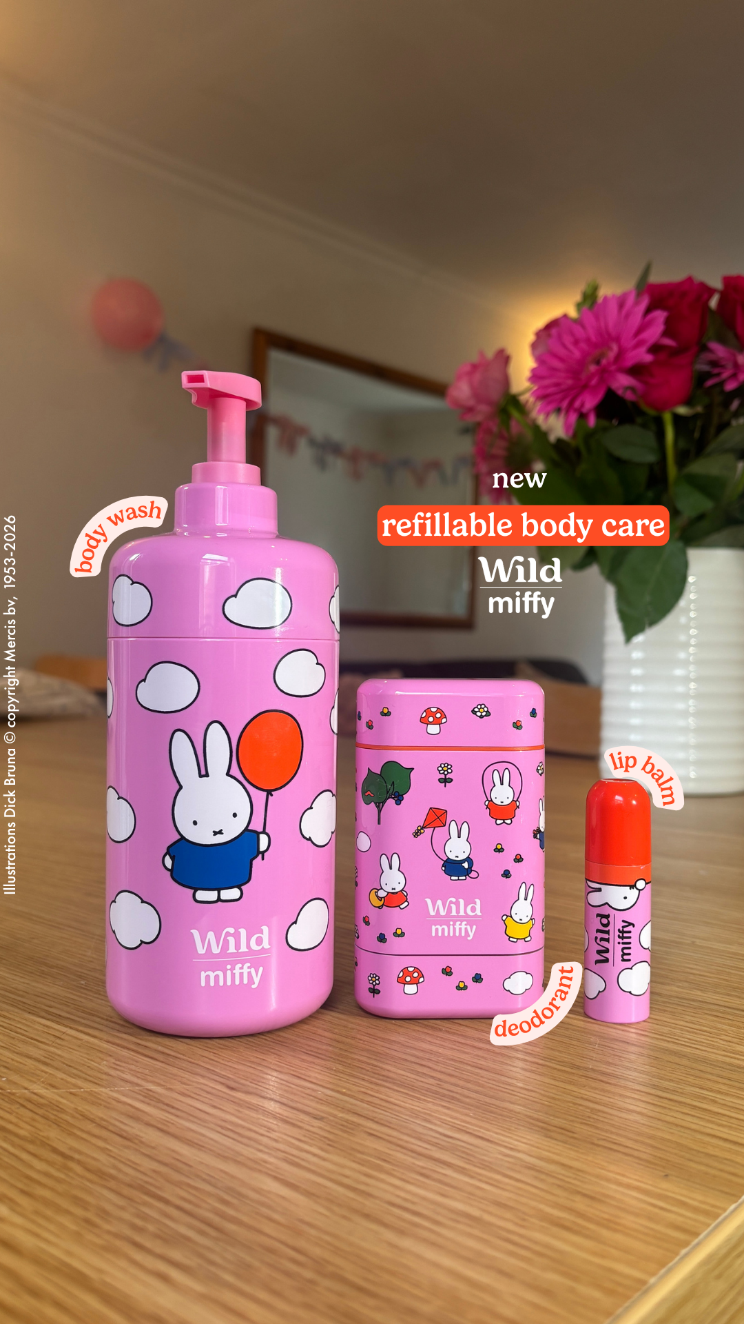 Wild Facebook ad: Stay fresh with Miffy x Wild refillable personal care
