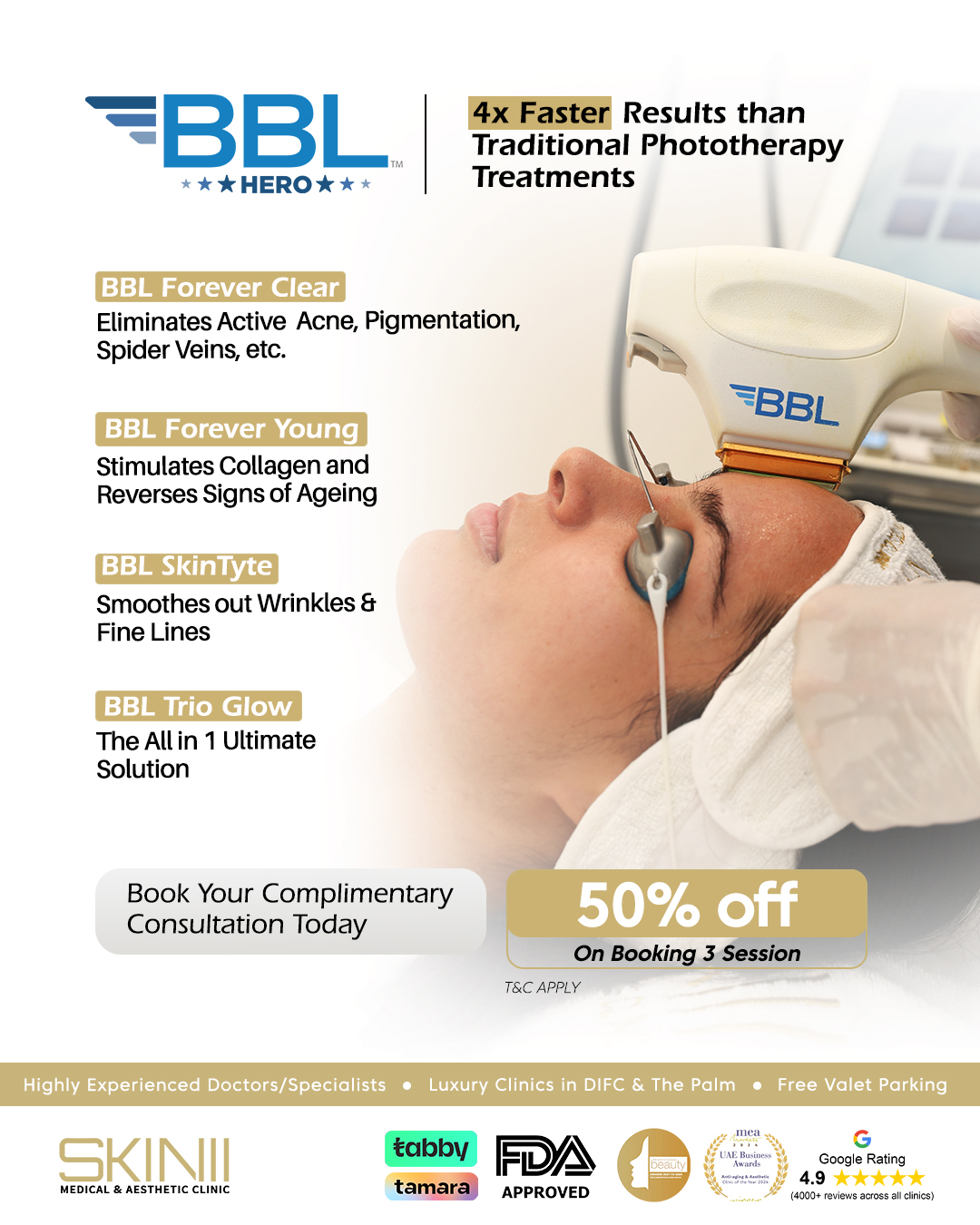 Skin111 Clinics Facebook ad: Reveal brighter, smoother, younger-looking skin with BBL…