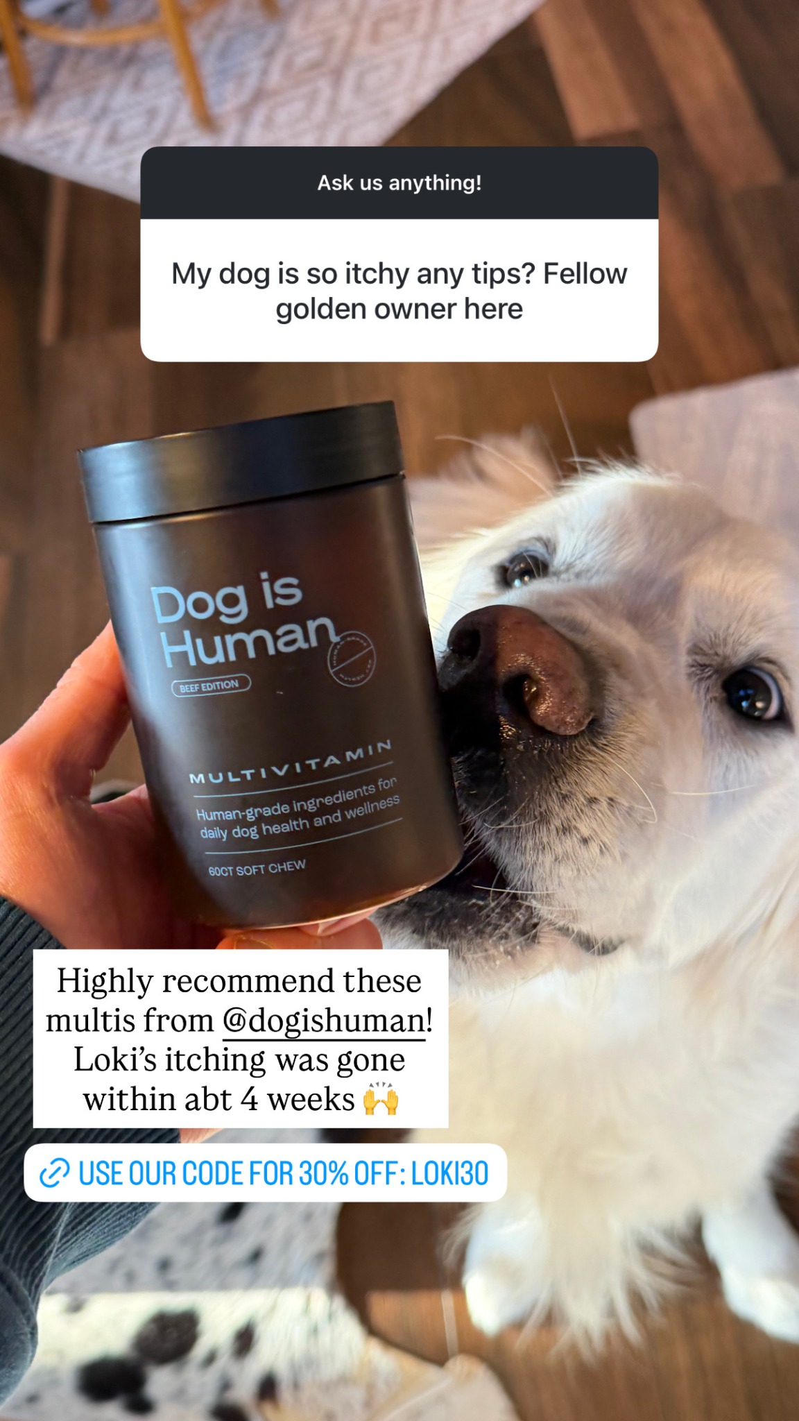 Loki The Floof Facebook ad: Daily Dog Multivitamin, Real Results