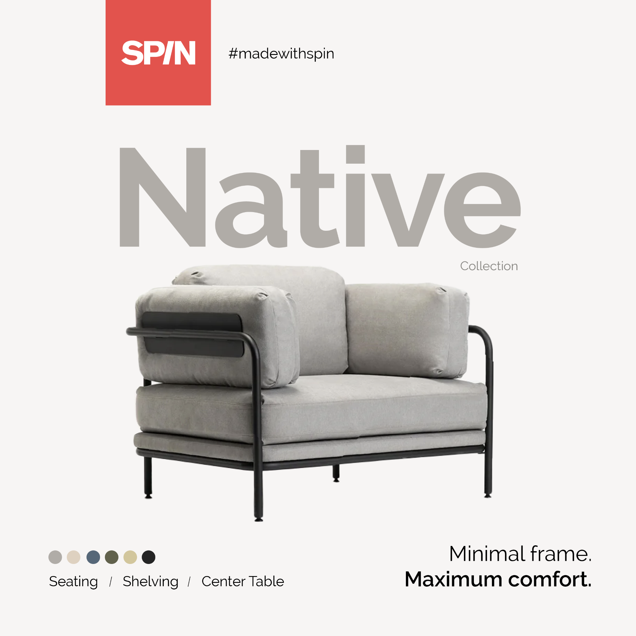 SPIN Facebook ad: Minimal frame. Maximum comfort.