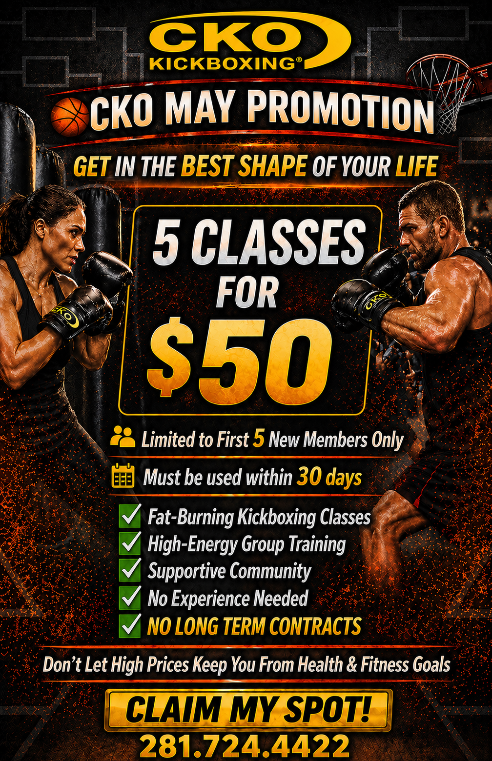 CKO Kickboxing- League City Facebook ad from Apr 30, 2026