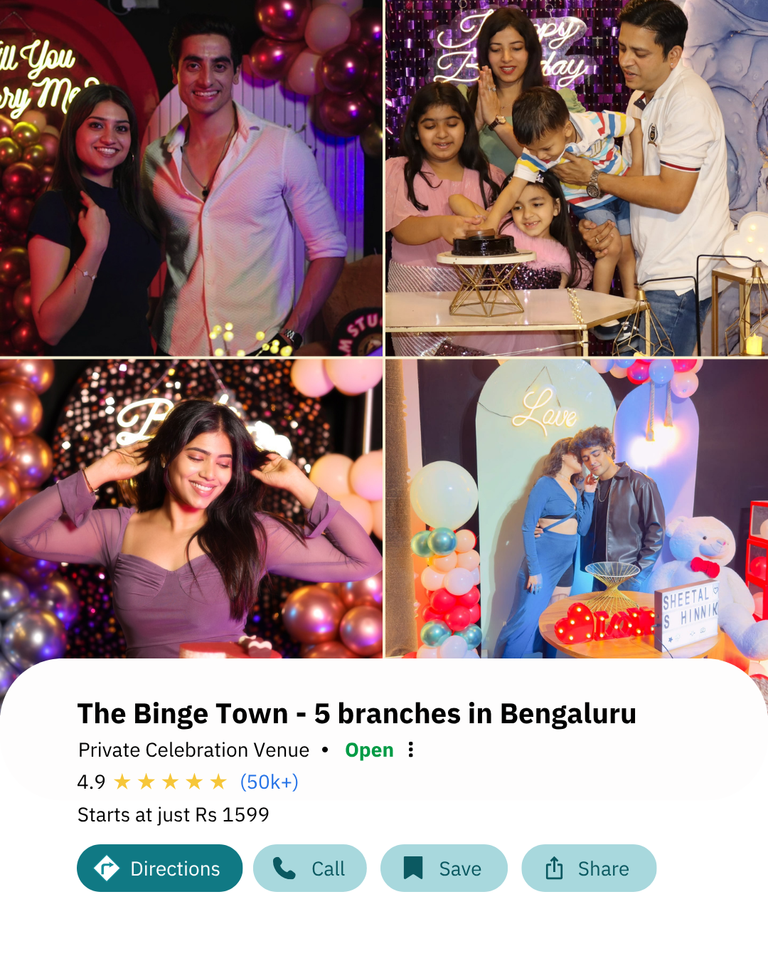 The Binge Town - Private Celebrations Facebook ad