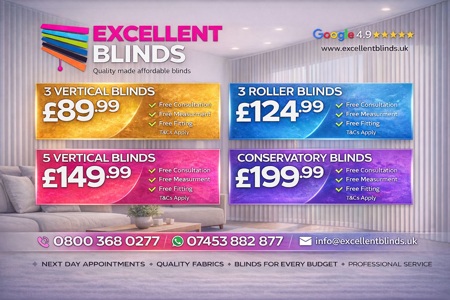Excellent blinds Facebook ad: DON’T MISS OUT!