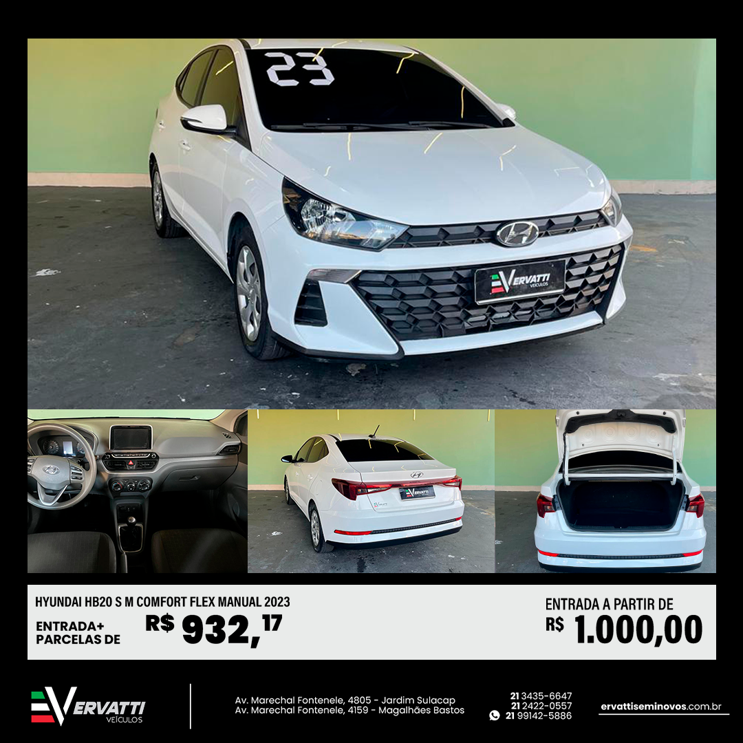 Ervatti Seminovos Facebook ad: HYUNDAI HB20 S M COMFORT FLEX MANUAL 2023