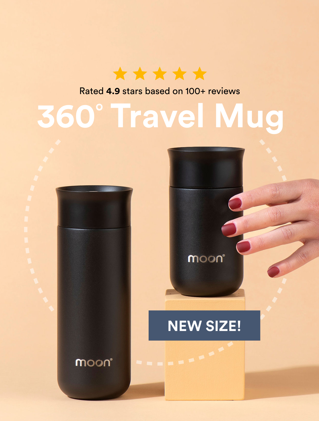 Moon Bottles Facebook ad: Moon 360° Travel Mug