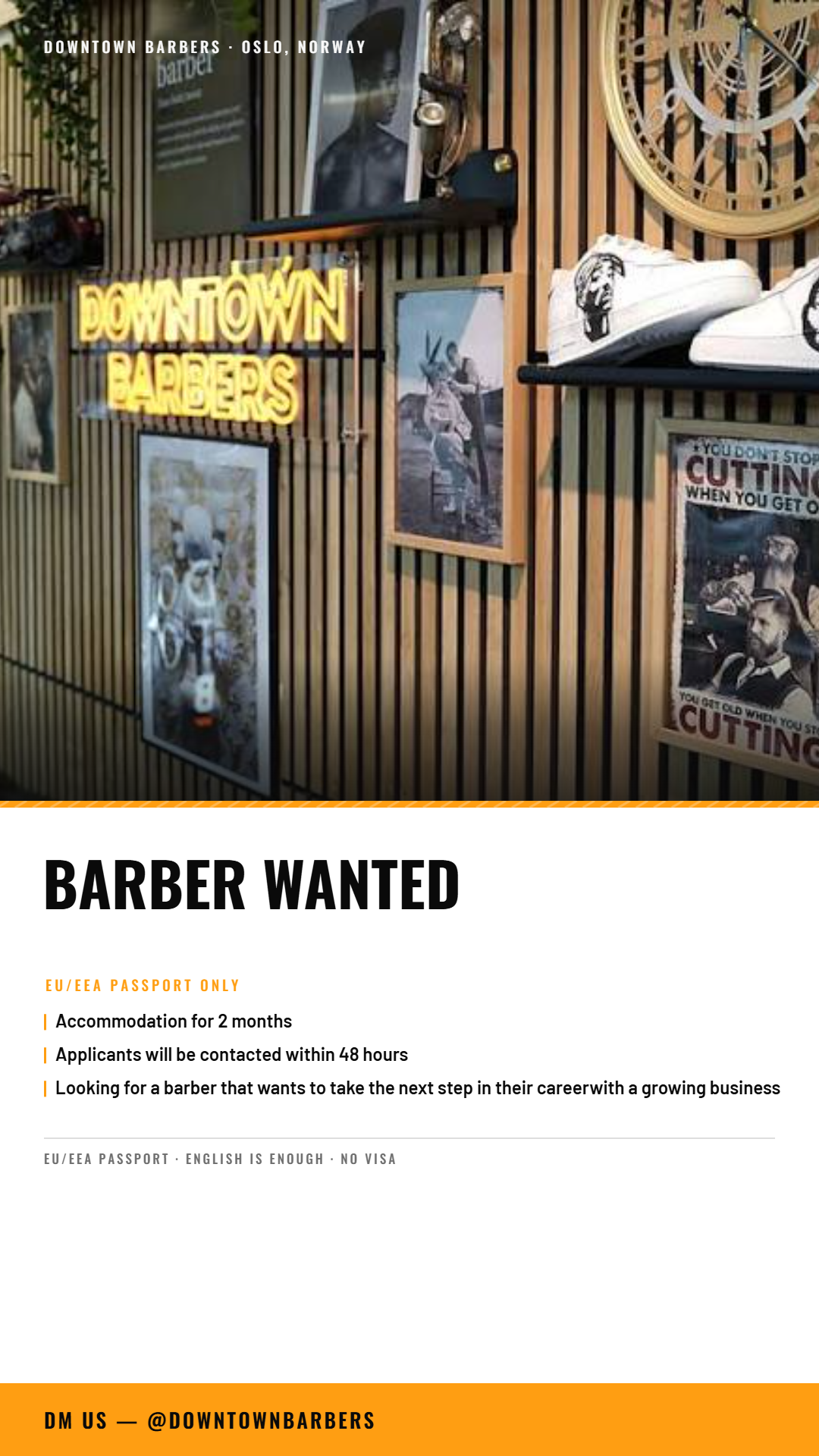 Downtown Barbers Facebook ad from Aug 7, 2026
