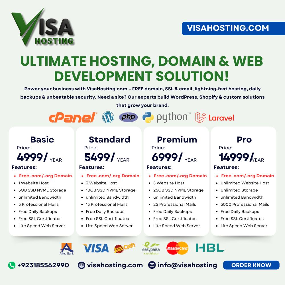 Visa Hosting Facebook ad: Free Domain with Hosting