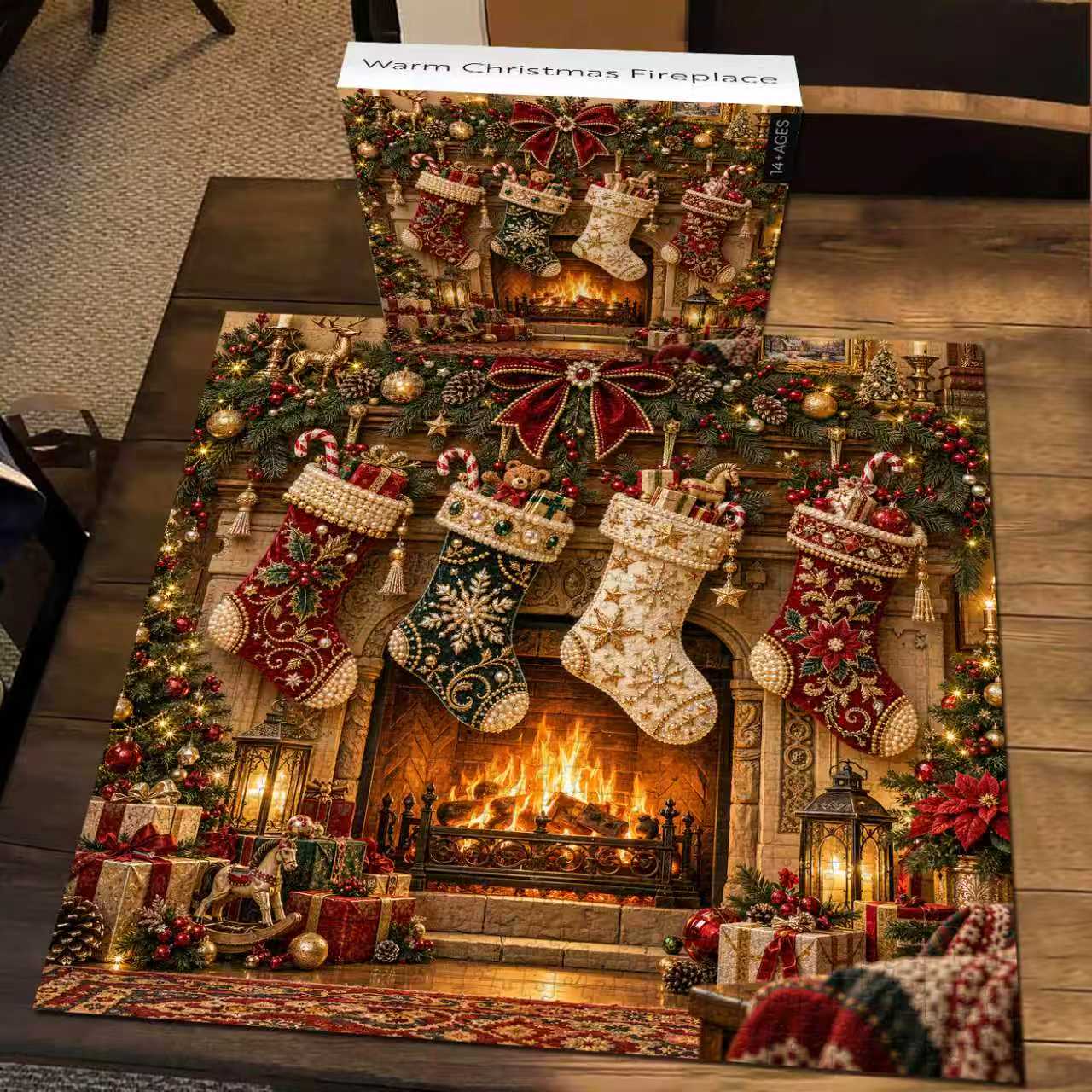 Fun-Puzzle Facebook ad: Warm Christmas Fireplace Jigsaw Puzzle 1000 Pieces