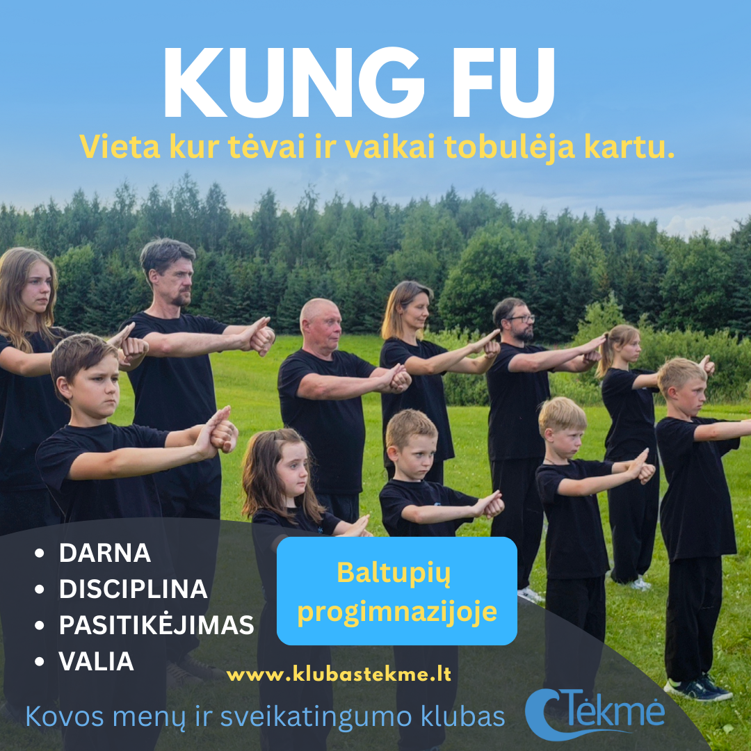Kovos menų ir sveikatingumo klubas Tėkmė Facebook ad: Kung Fu visai šeimai