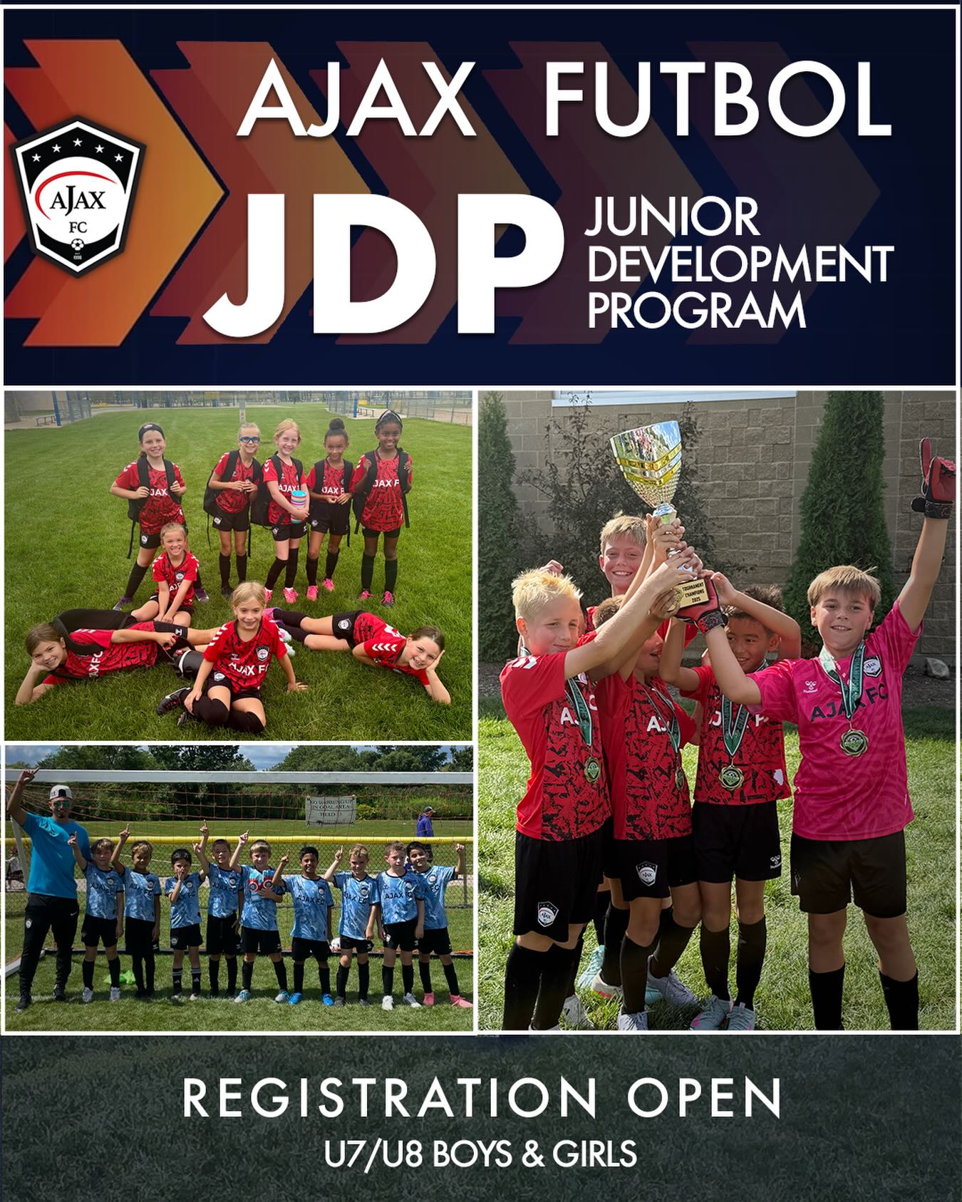 Ajax FC Facebook ad: Introducing: AJAX JDP (Junior Development Program)…