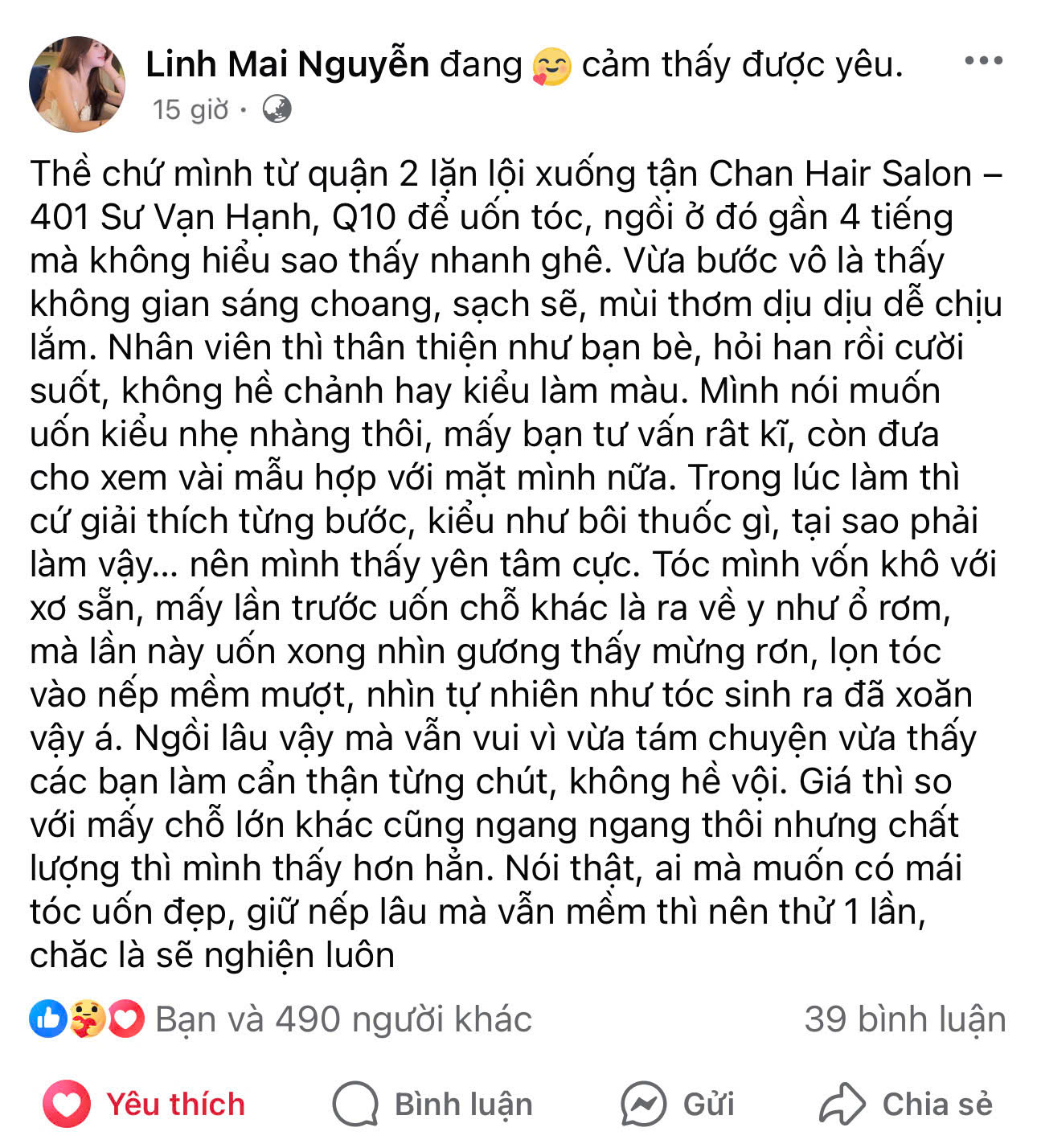 Chan Hair Salon - 401 Sư Vạn Hạnh - Quận 10 Facebook ad