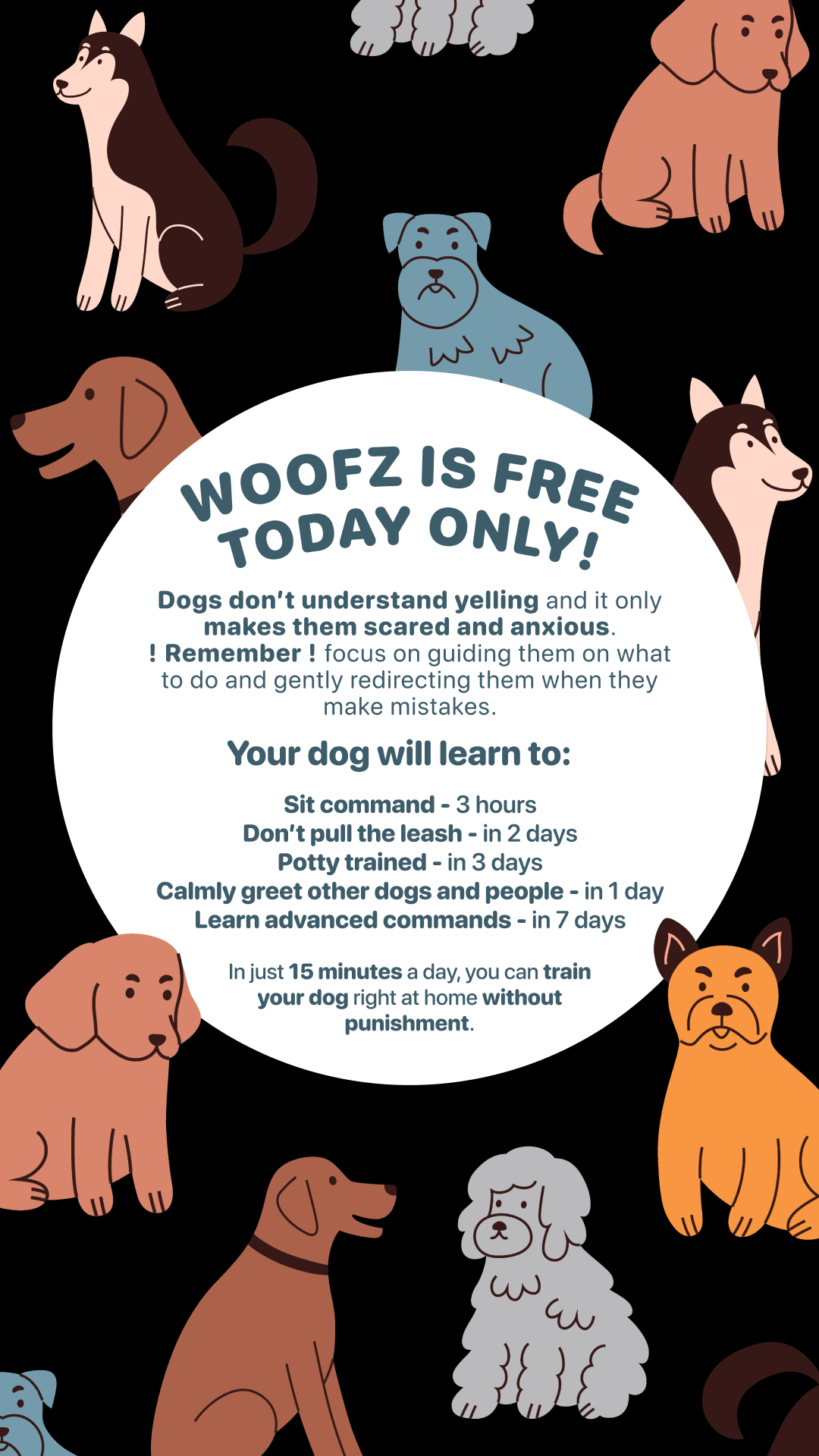 Woofz: Dog Training App Facebook ad