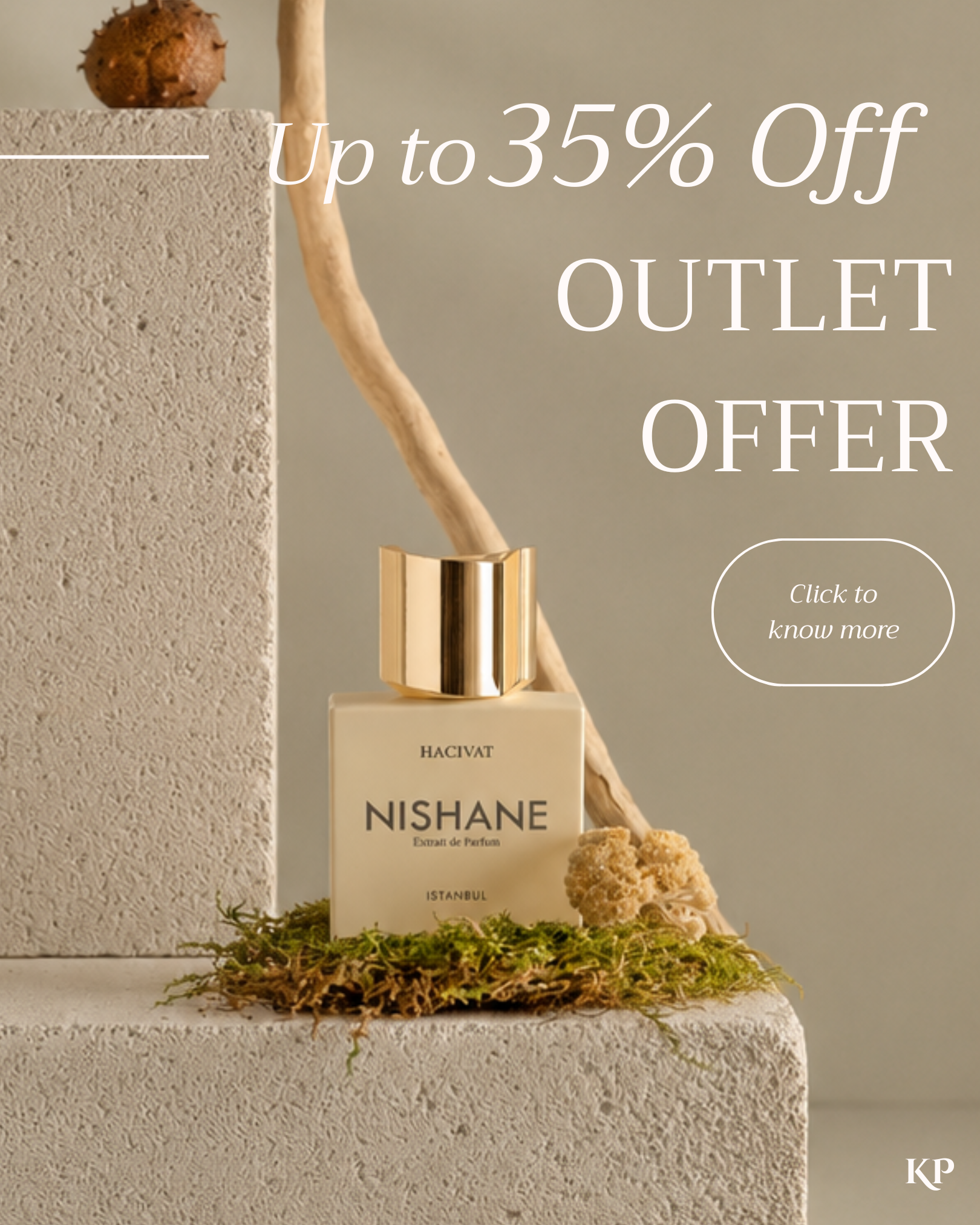 Khrisha Perfumery Facebook ad: Up to 35% Off · The Outlet