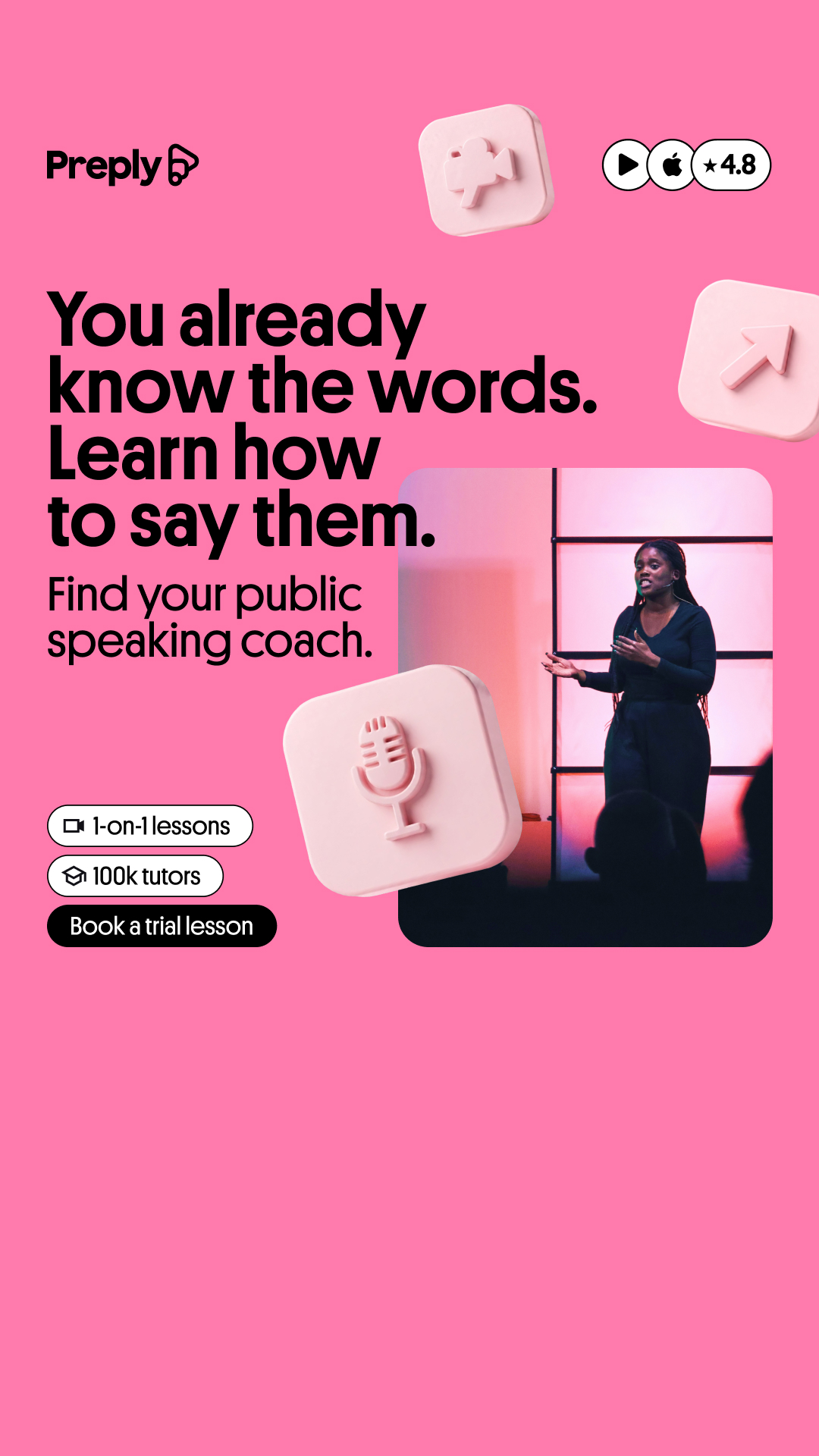 Preply Facebook ad