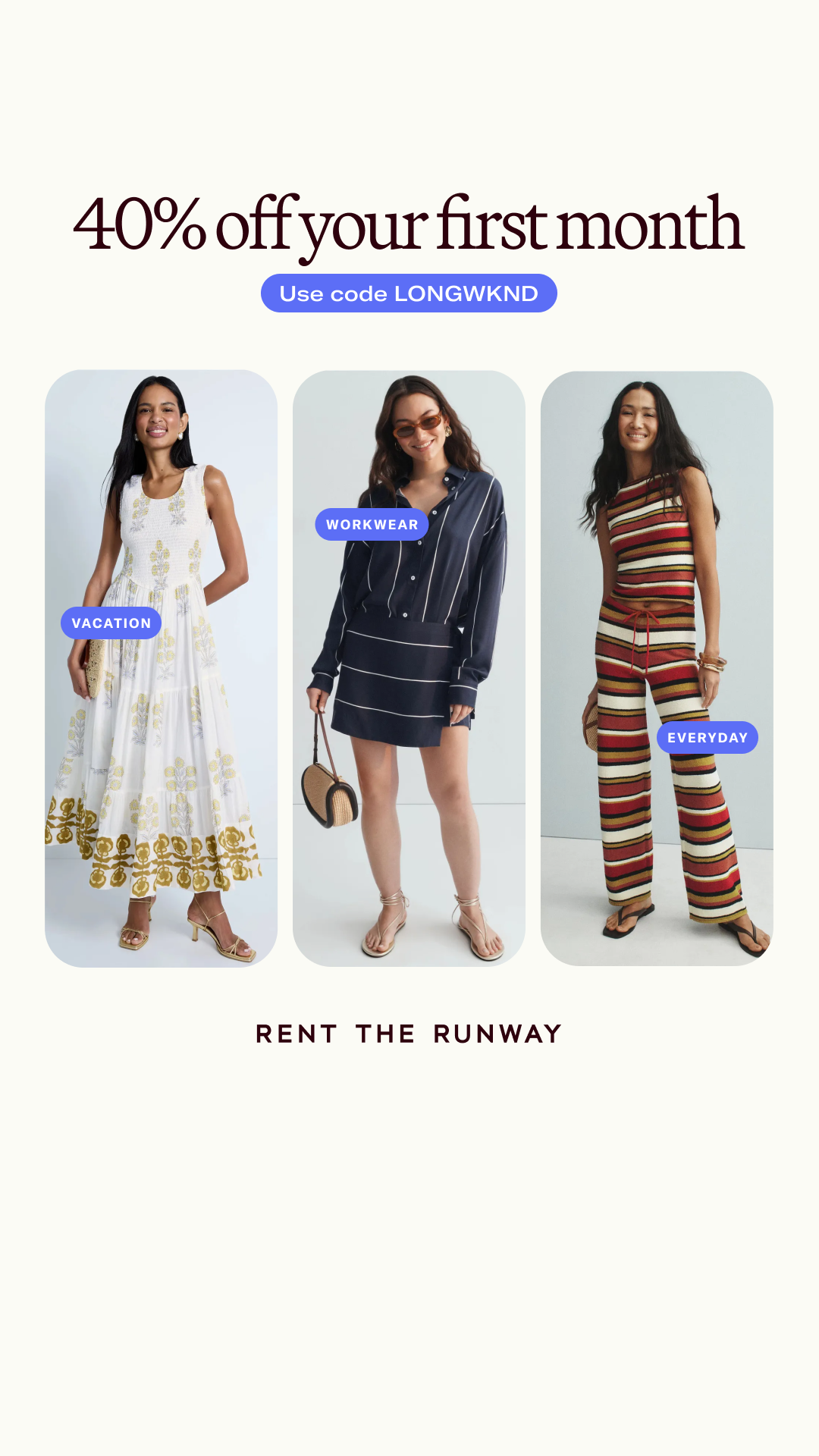 Rent The Runway Facebook ad