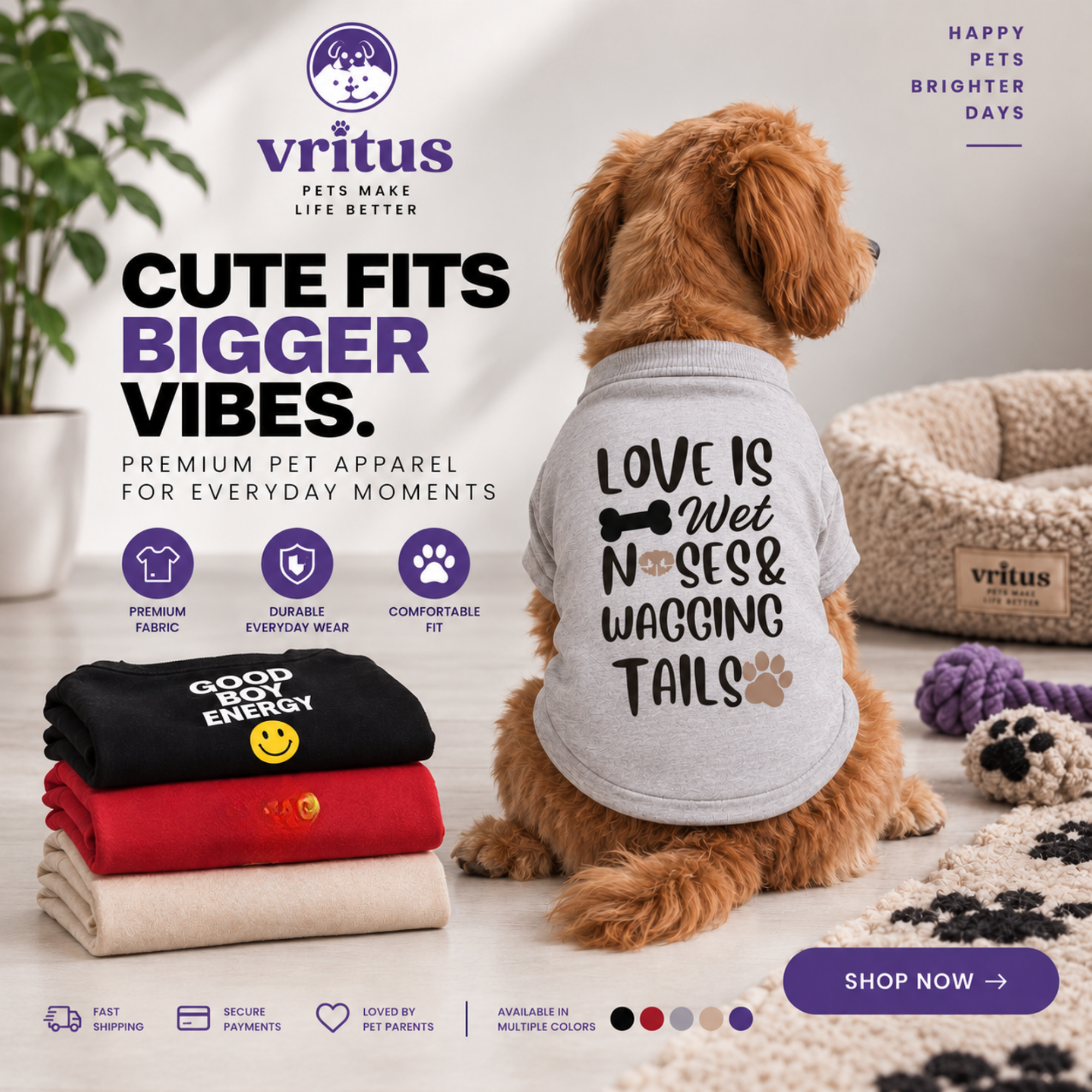Vritusau.com Facebook ad: Too stylish to stay basic.