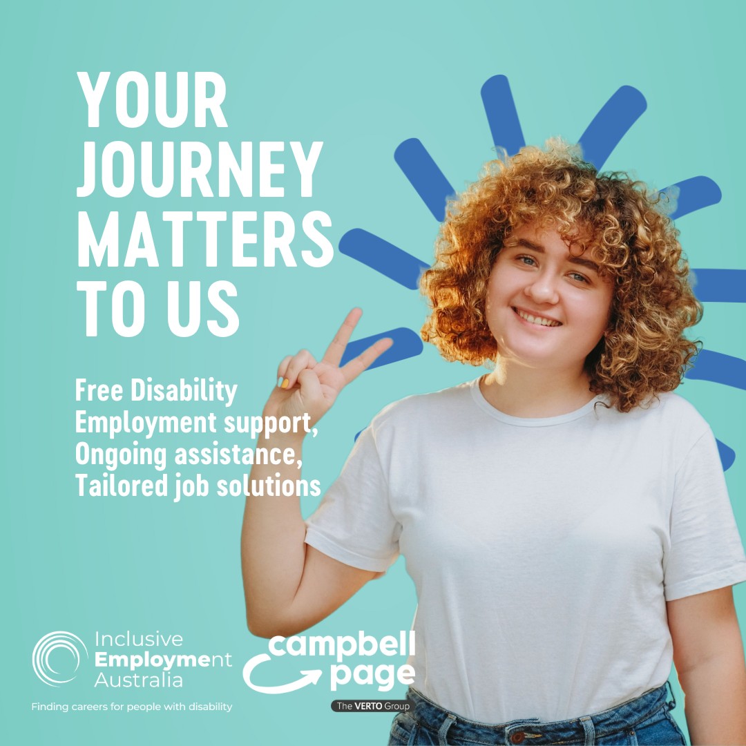 Campbell Page Facebook ad: Inclusive Employment Australia (DES), Find a job and keep…