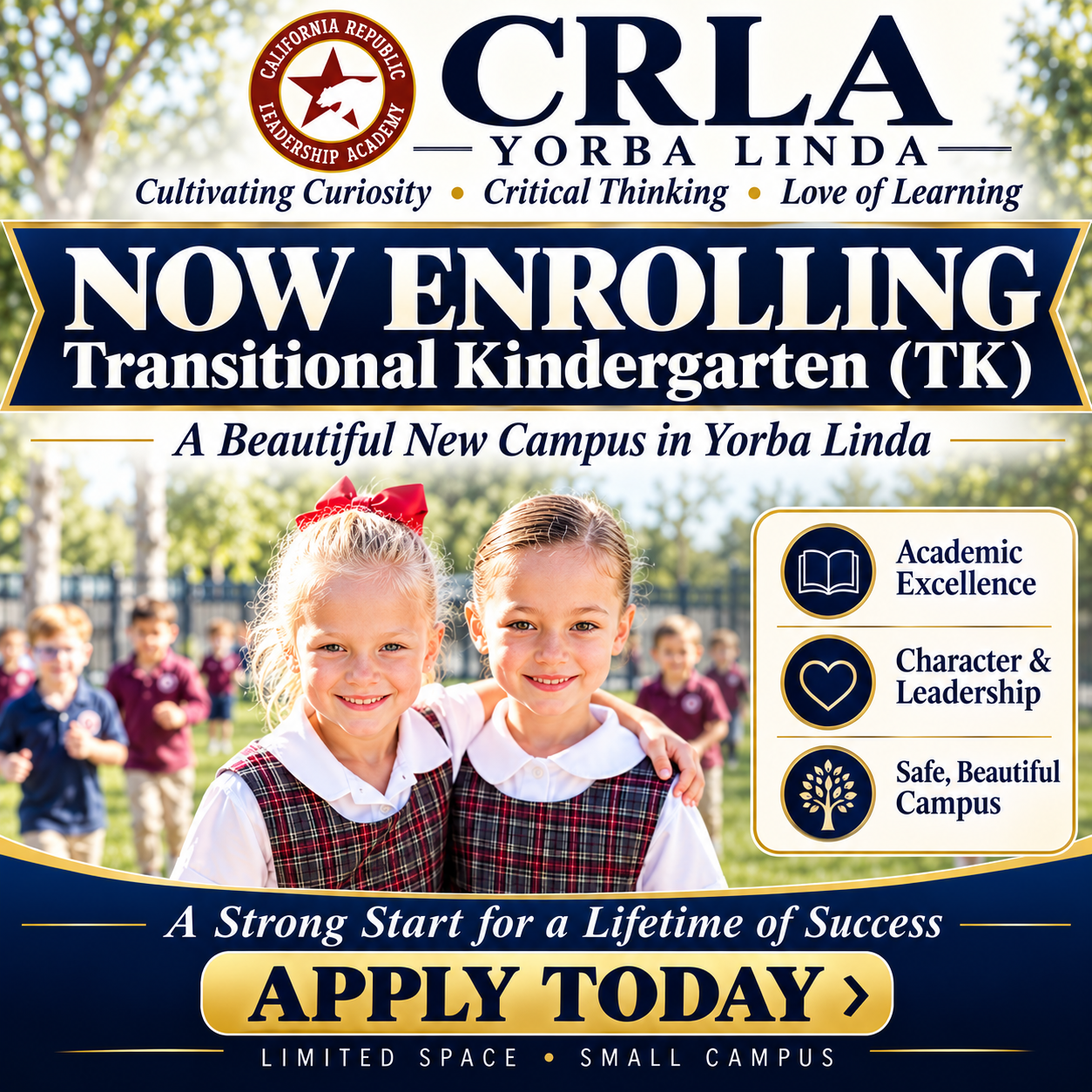 California Republic Leadership Academy YL Facebook ad: Where virtuous journeys begin.