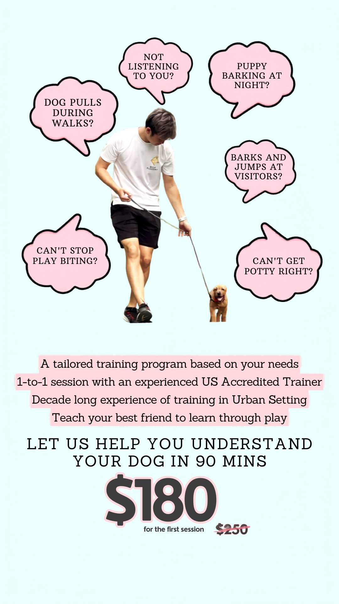 Woof Academy Facebook ad from Mar 28, 2026