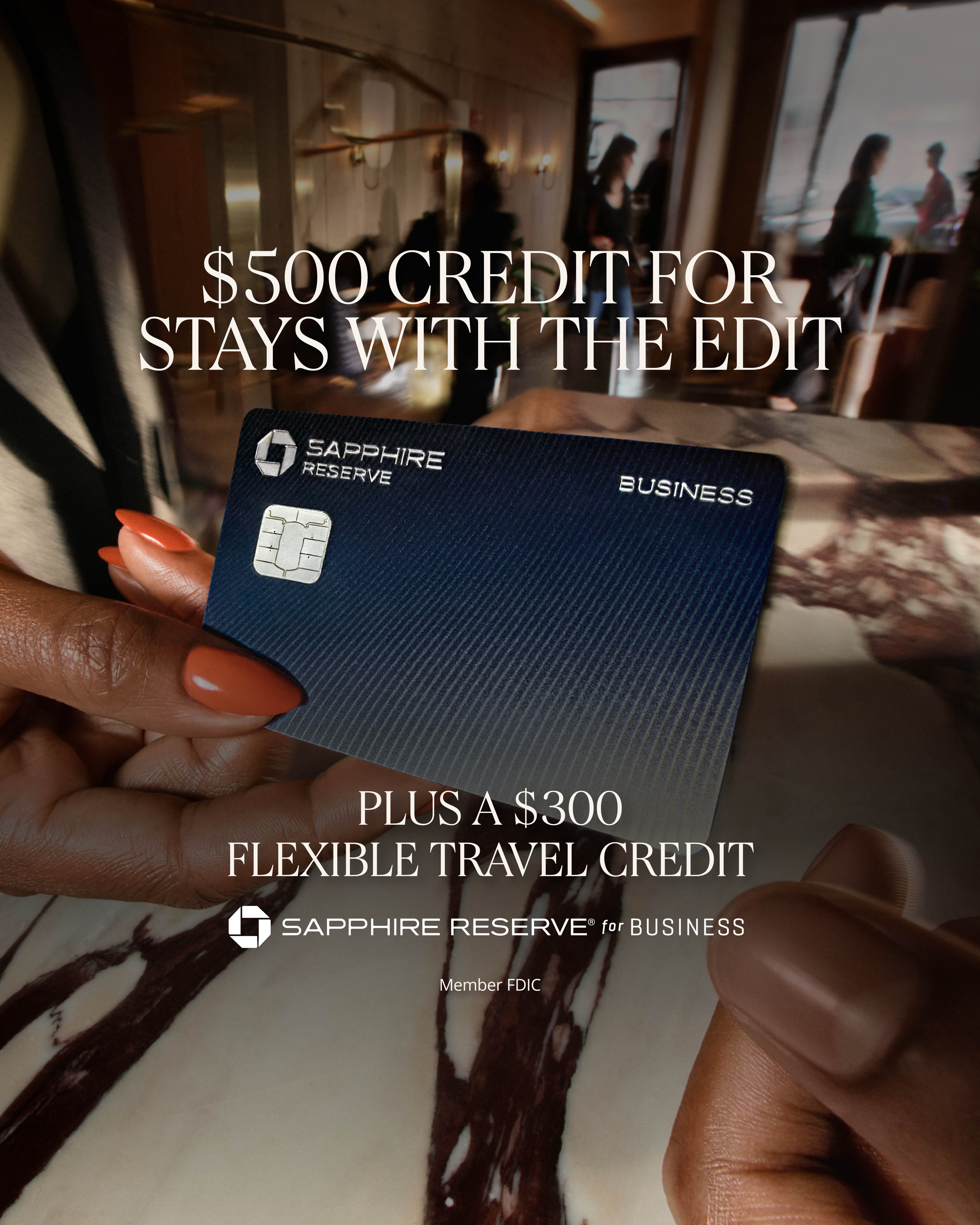 Chase Sapphire Facebook ad: Turn business travel into bold rewards.