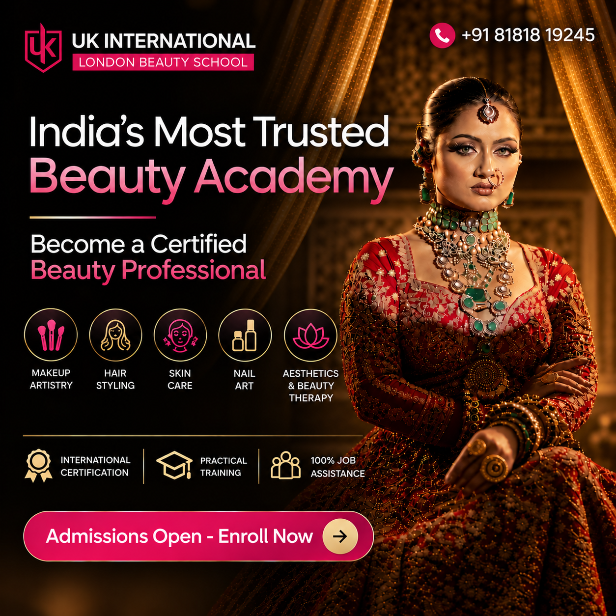 UK International London Beauty School Lucknow Facebook ad