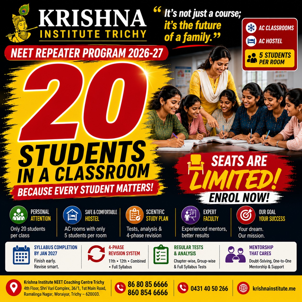 Krishna institute NEET Coaching Centre Facebook ad